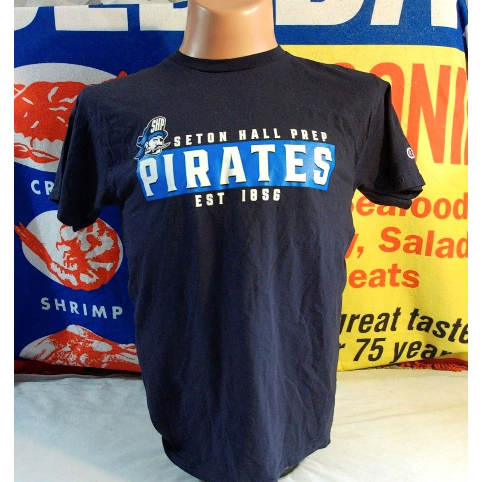Champion SETON HALL PREP Pirates T Shirt Nike Champion School SHP New Jersey Men’s Medium Black Cotton Graphic Print Sports Cardigan? Size US M / EU 48-50 / 2 - 2 Thumbnail