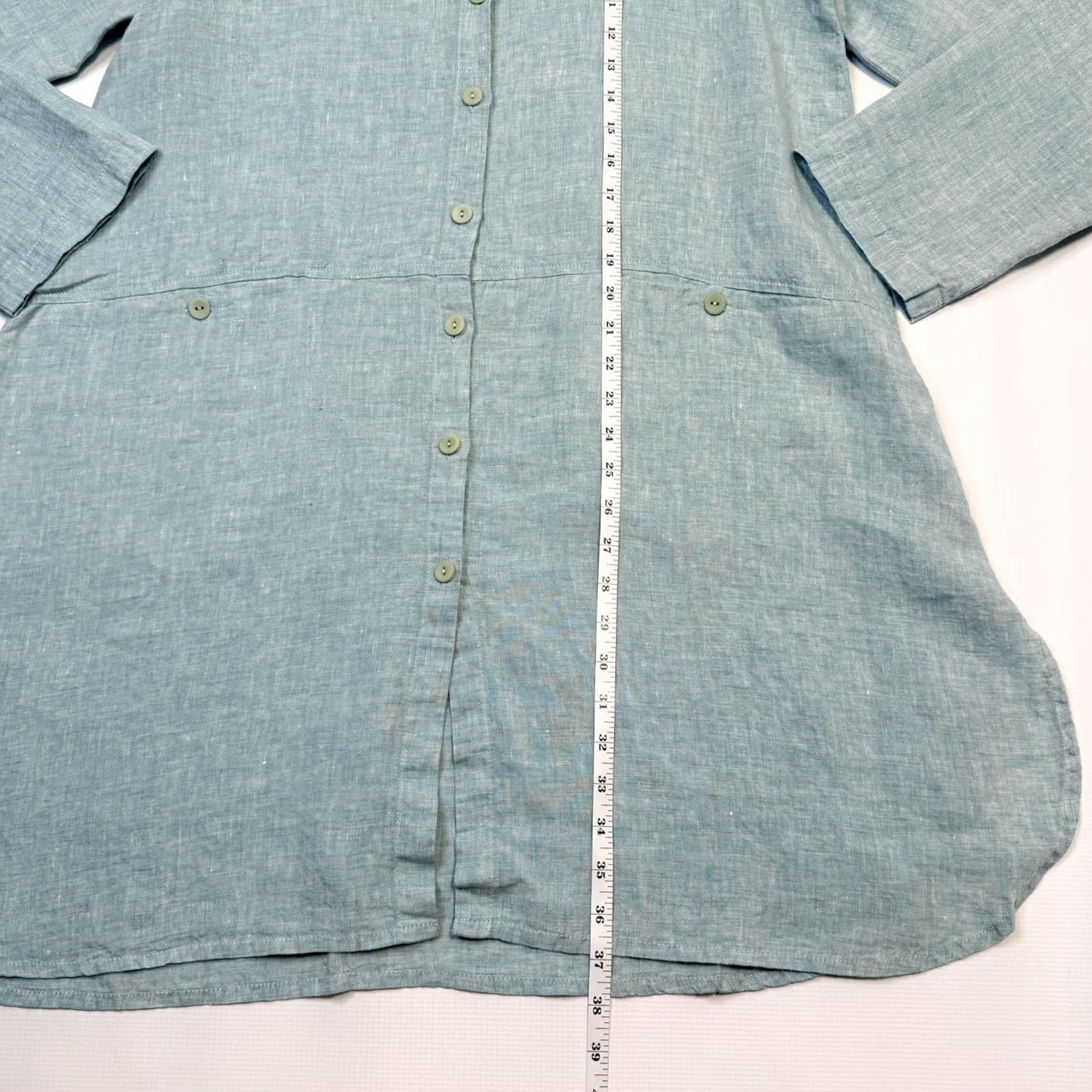 FLAX FLAX Shirt Dress Womens Small Blue 100% Linen Button Front Collared Pockets Shirt Dress Womens Small Blue Linen Button Front Collared Pockets Size S / US 4 / IT 40 - 6 Thumbnail