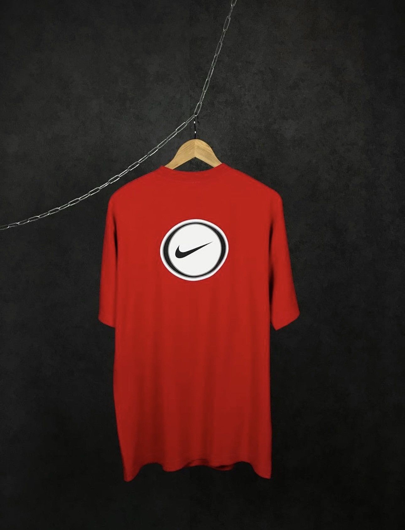 Nike × Vintage Nike swoosh streetwear vintage overprinted red tee Size US M / EU 48-50 / 2 - 2 Thumbnail