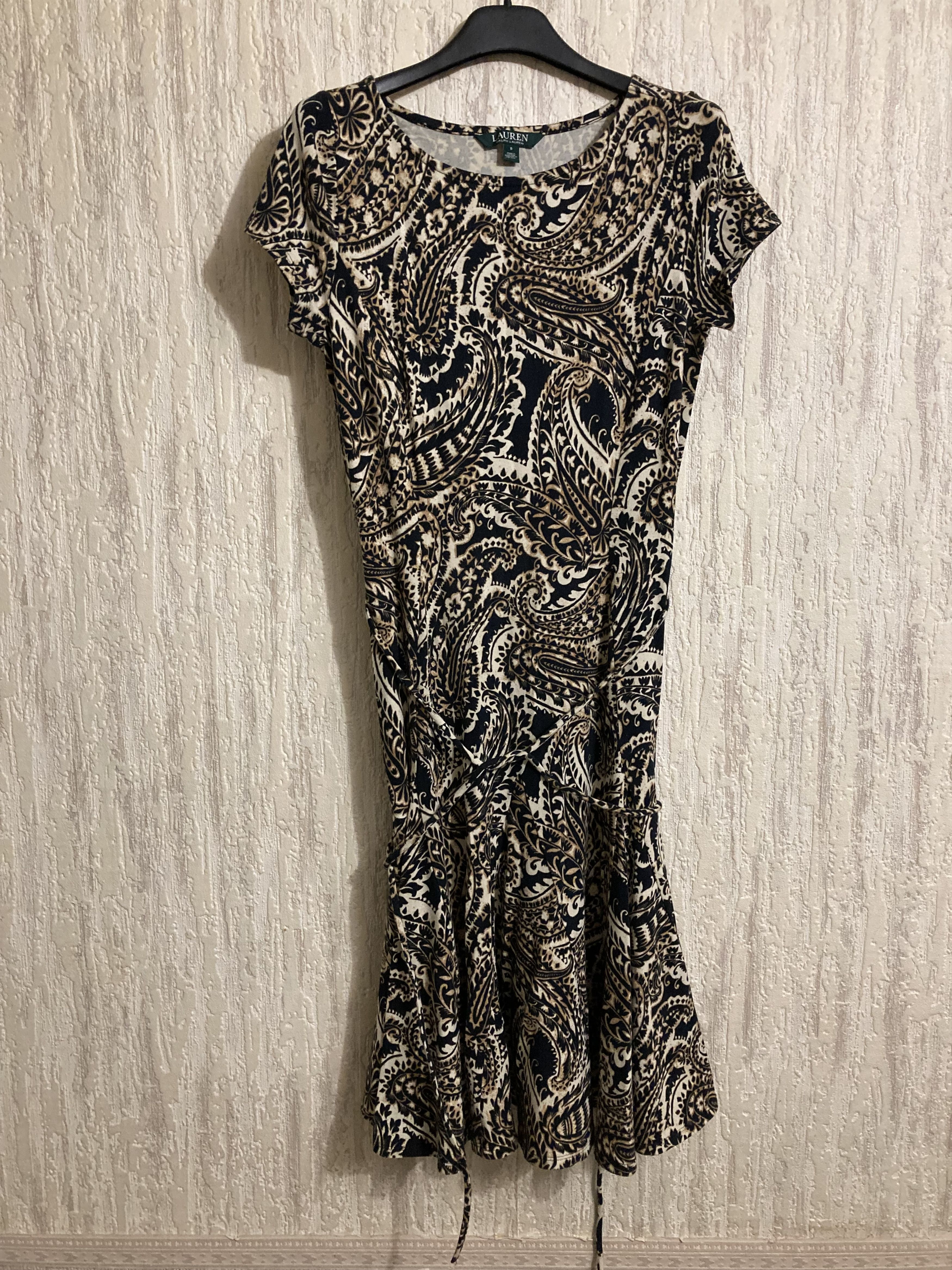 RALPH LAUREN Paisley Surplice Jersey Midi Dress Size S - ilac.rochib.com