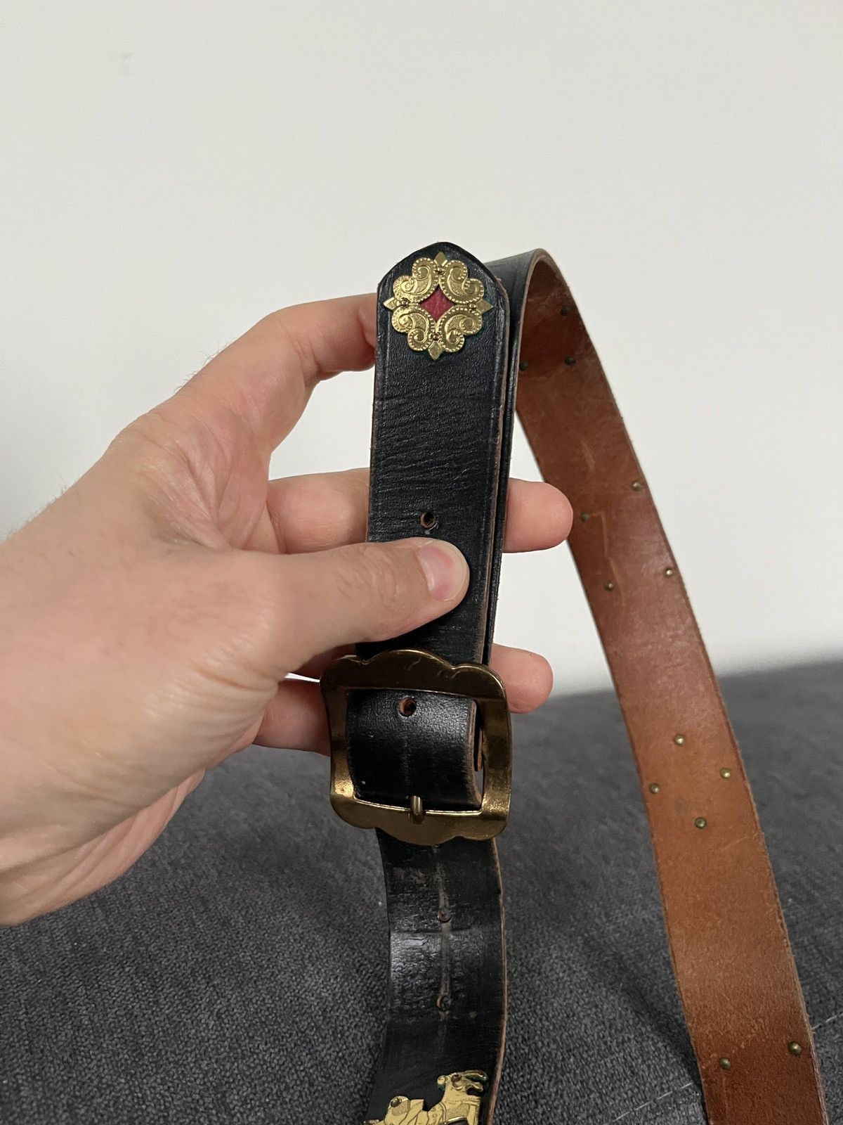 Vintage Vintage Etro Style Leather Cows Ethnic Belt SwissMade Size ONE SIZE - 16 Thumbnail