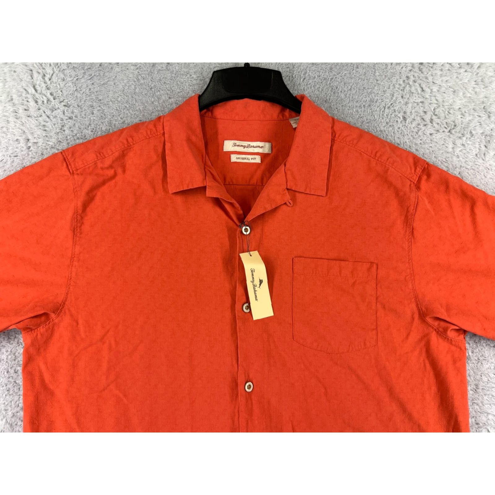 Tommy Bahama Tommy Bahama Shirt Men XL Orange Silk Button-Up Hawaiian Vacation Resort 100% Silk Button-Up Aloha Beach Vacation Mens Shirts Size US XL / EU 56 / 4 - 7 Thumbnail
