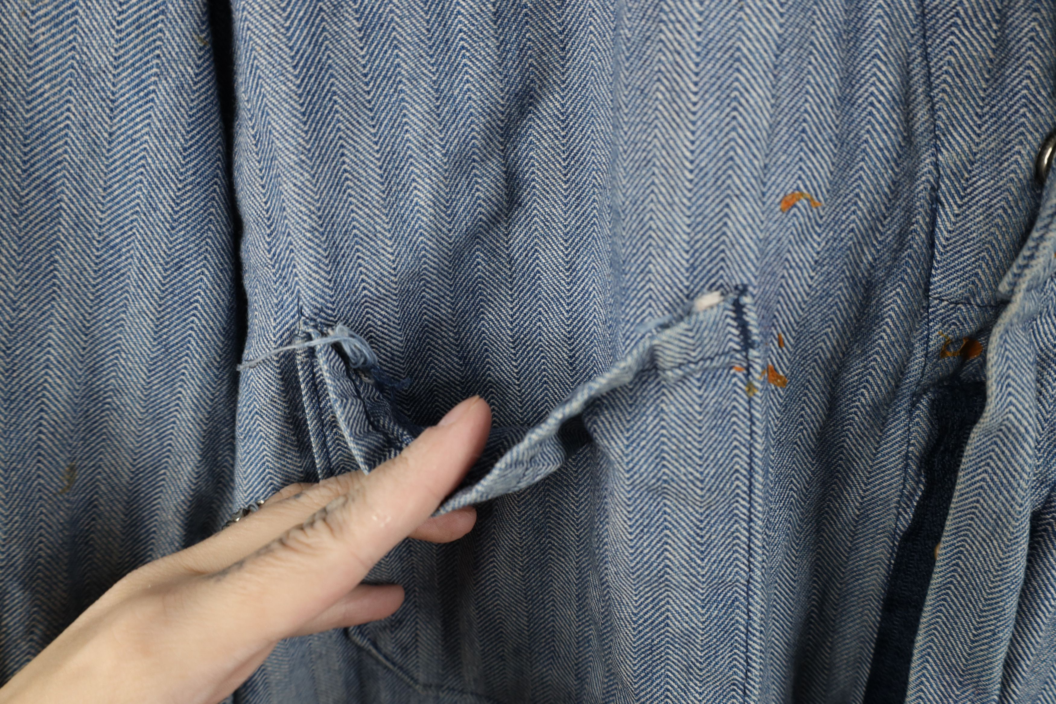 Walls Vintage 70s 80s Walls HBT Herringbone Twill Coveralls Bibs Size US 36 / EU 52 - 16 Thumbnail