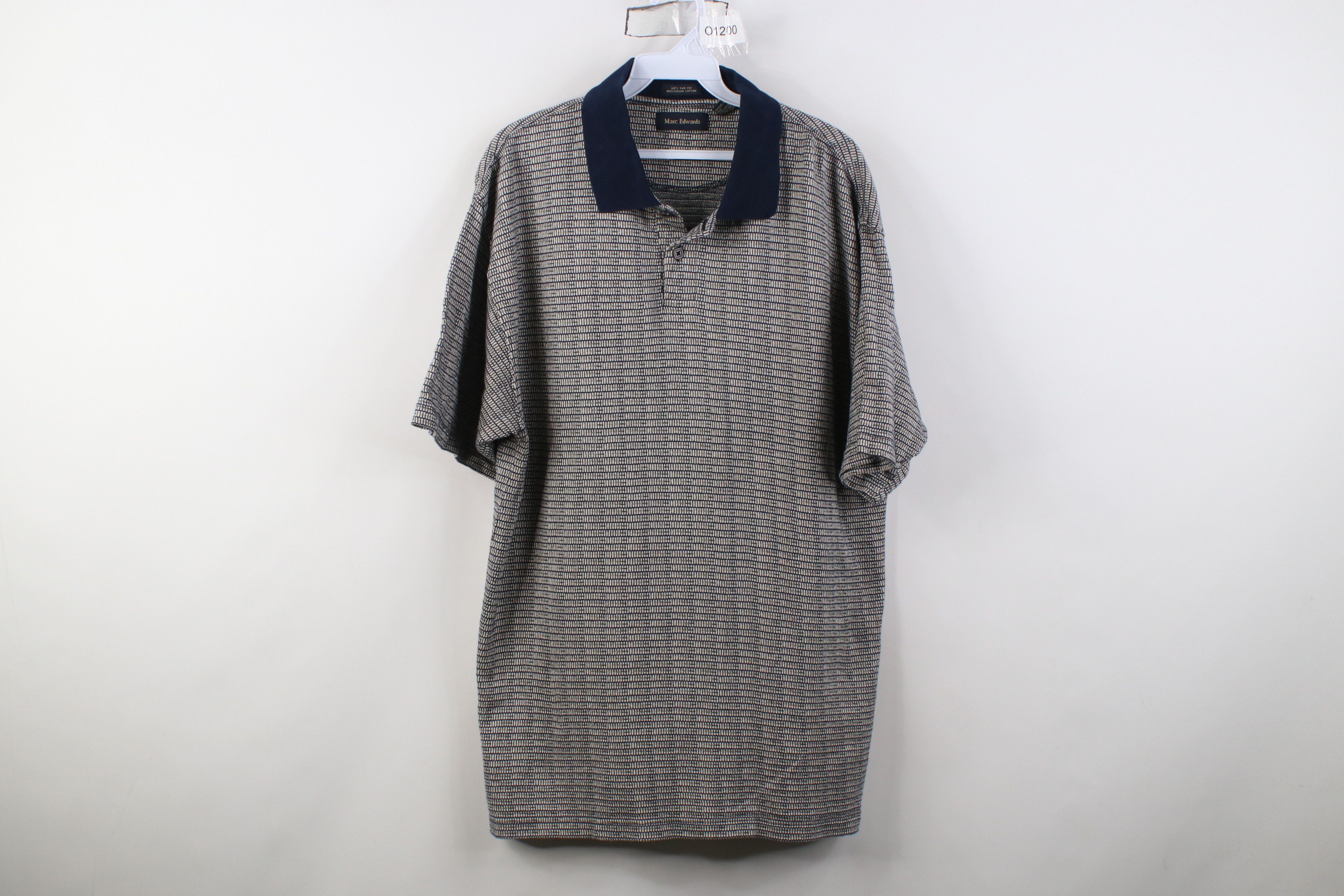 Vintage Vintage 90s Streetwear Geometric Knit Golf Polo Shirt Size US L / EU 52-54 / 3 - 1 Thumbnail