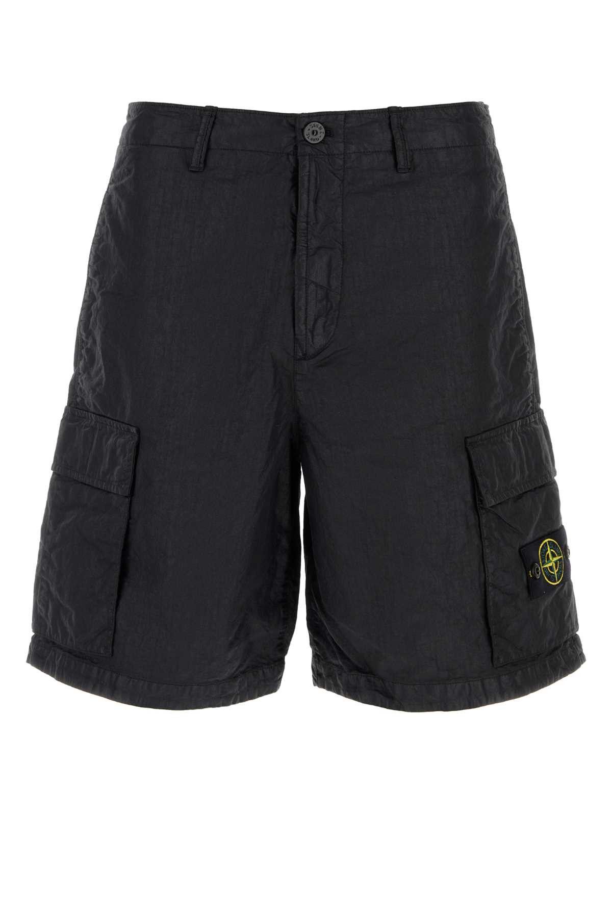 Stone Island Black Nylon Bermuda Shorts Size US 33 - 1 Thumbnail