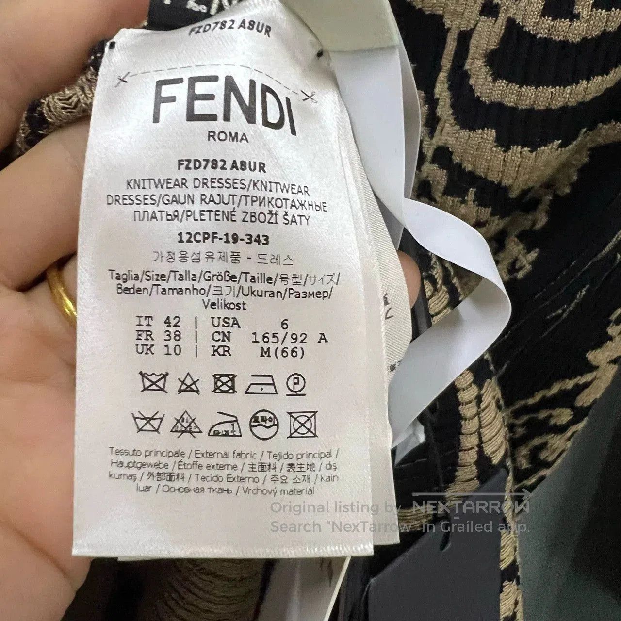 Fendi FENDI Black Gold Totem Knit Dress. Size US XL / EU 56 / 4 - 4 Thumbnail