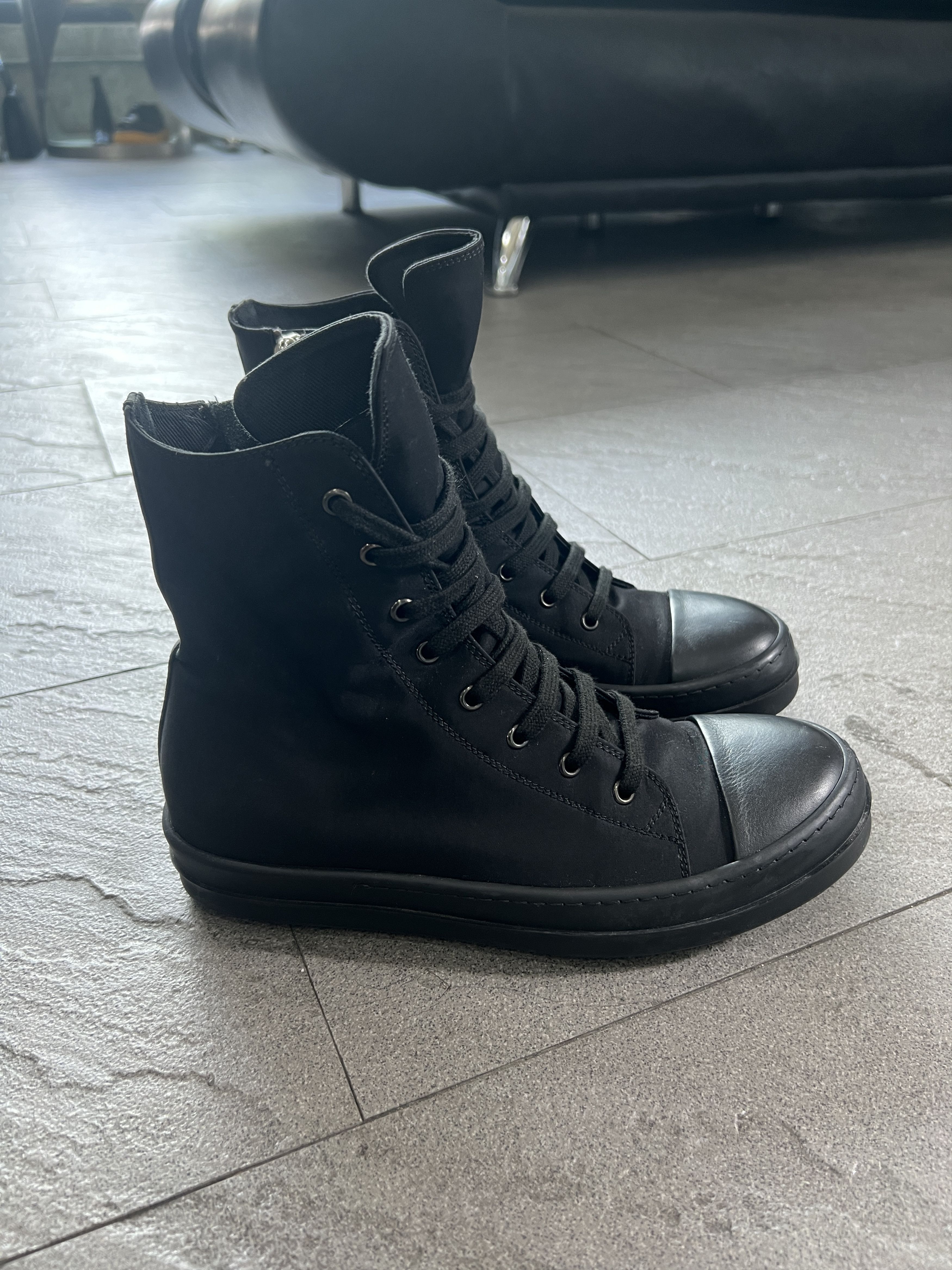 Rick Owens Drkshdw Rick Owens DRKSHDW Ramones High Top Sneaker Black 40 Size US 7 / EU 40 - 4 Thumbnail