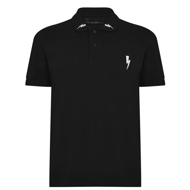 image of Neil Barrett O1G2R1Mq0424 Polo Shirts In Black, Men's (Size Medium)