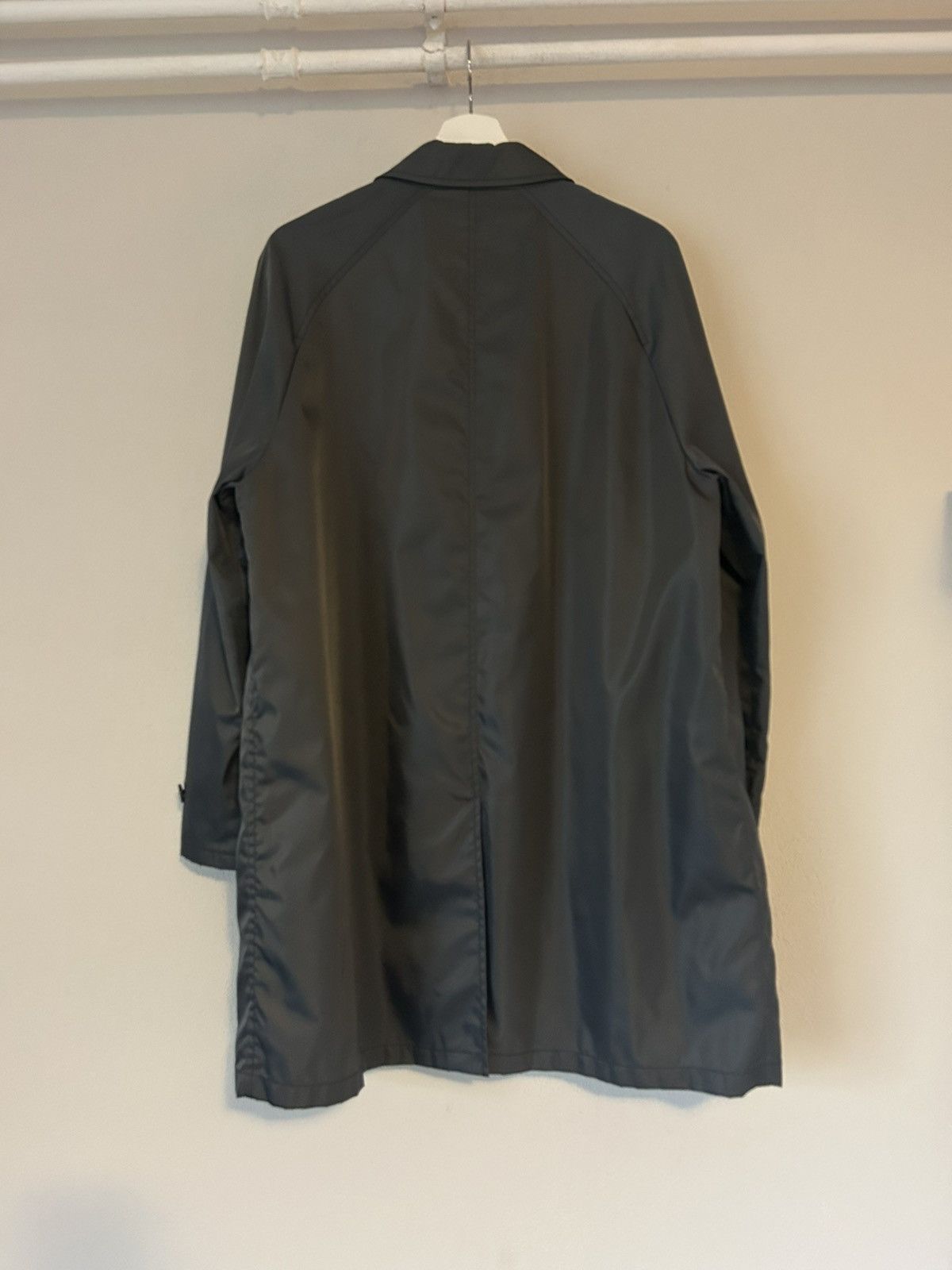 Prada Prada Milano Herringbone Lined Gray Nylon Raincoat - Size M Size US M / EU 48-50 / 2 - 8 Thumbnail