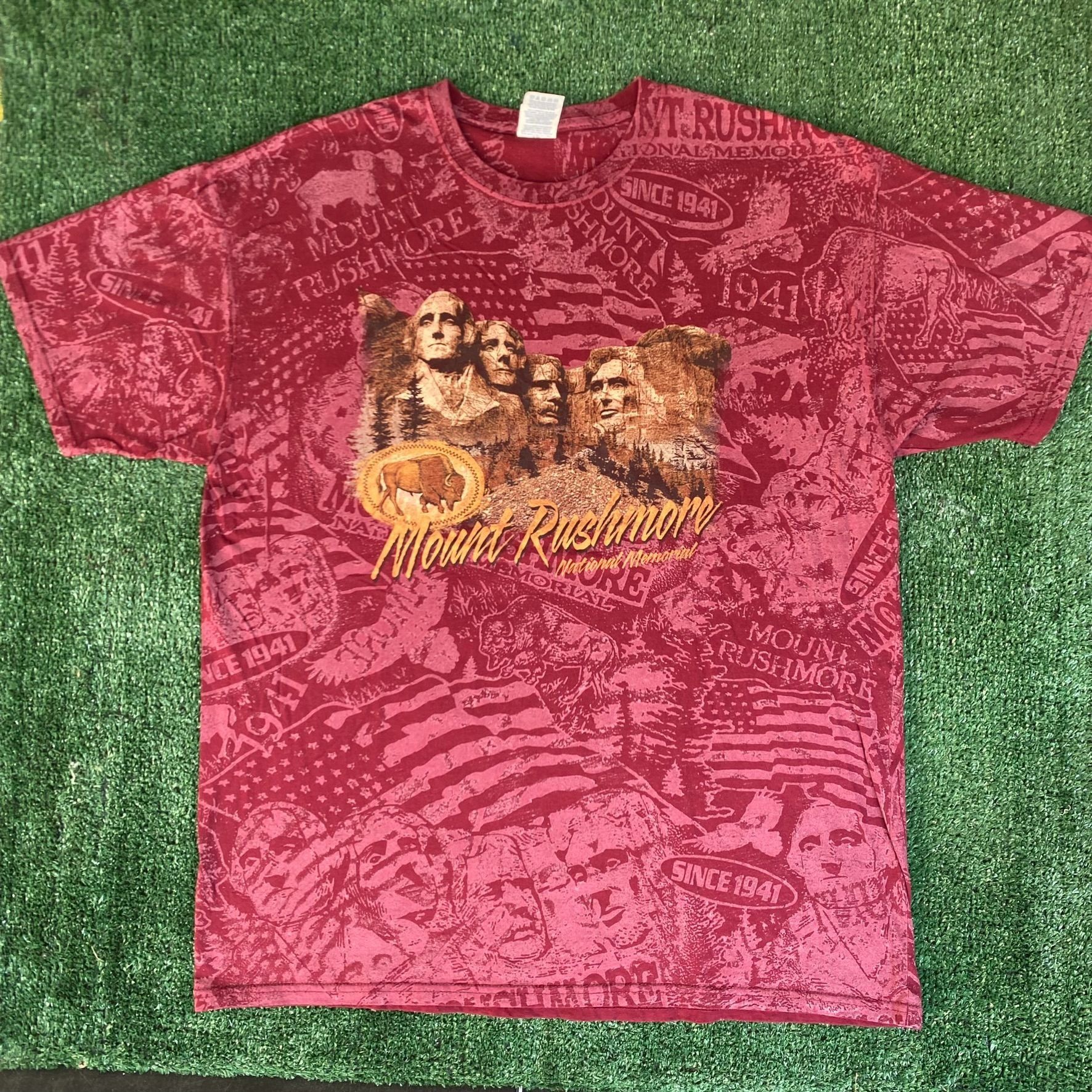 Jerzees × Vintage Vintage Y2K Mount Rushmore Shirt USA America Monument Tee Size US XL / EU 56 / 4 - 1 Thumbnail