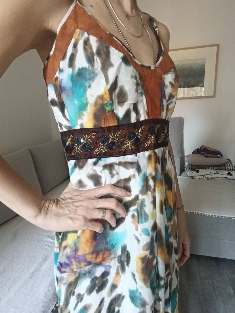Luisa Cerano Luisa Cerano Silk Cotton Maxi Dress Watercolor Embroidery Size XS / US 0-2 / IT 36-38 - 8 Thumbnail