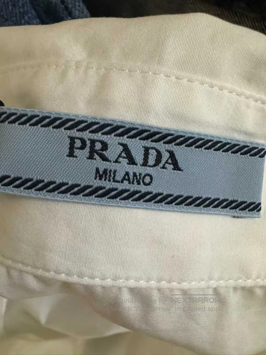 Prada Prada White Long Sleeve Shirt with Triangle Logo Pocket| Size XS / US 0-2 / IT 36-38 - 4 Thumbnail