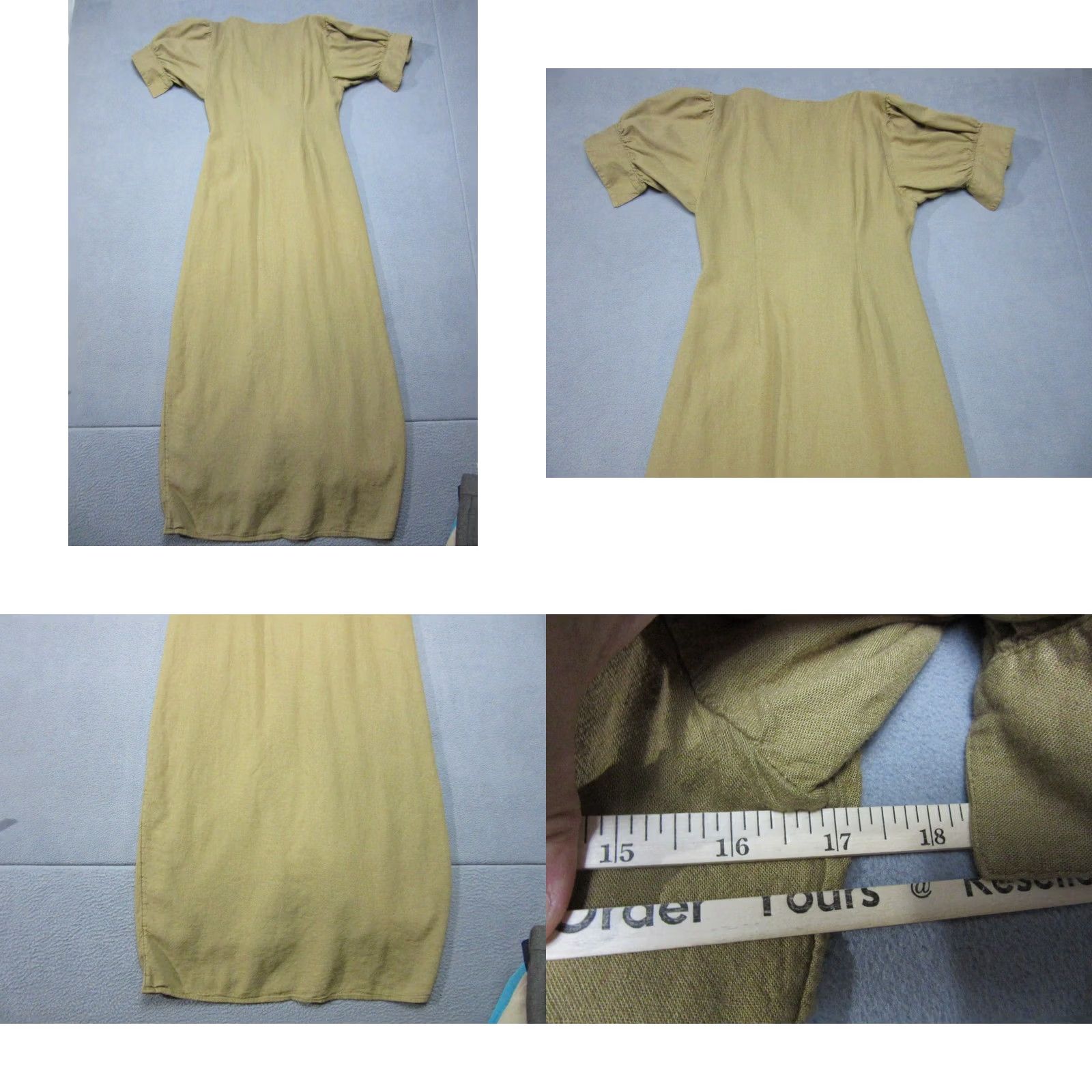 Free People Free People Dress Womens Medium Green Maxi Button Front Tie Waist Short Sleeve Size 32" / US 10 / IT 46 - 9 Thumbnail