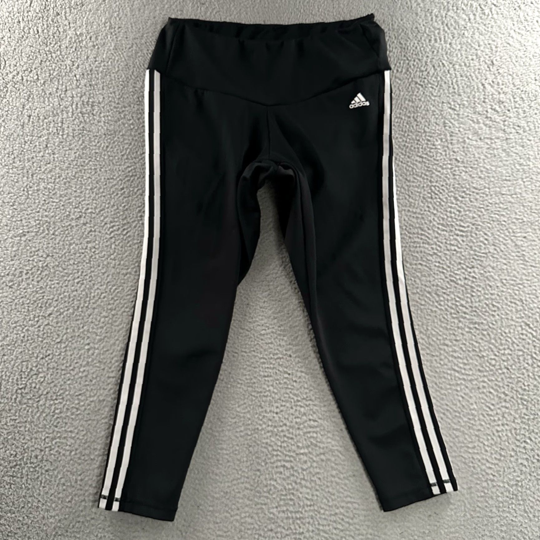 Adidas Adidas Womens Pants Black 2X Aeroready Pull On Striped Polyester Tapered Ankle Pockets Size 40" / US 18 - 2 Thumbnail