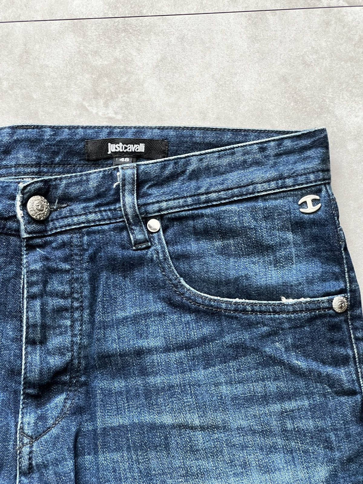Just Cavalli Just Cavalli Men’s Blue Denim Biker Jeans Size US 31 - 2 Thumbnail