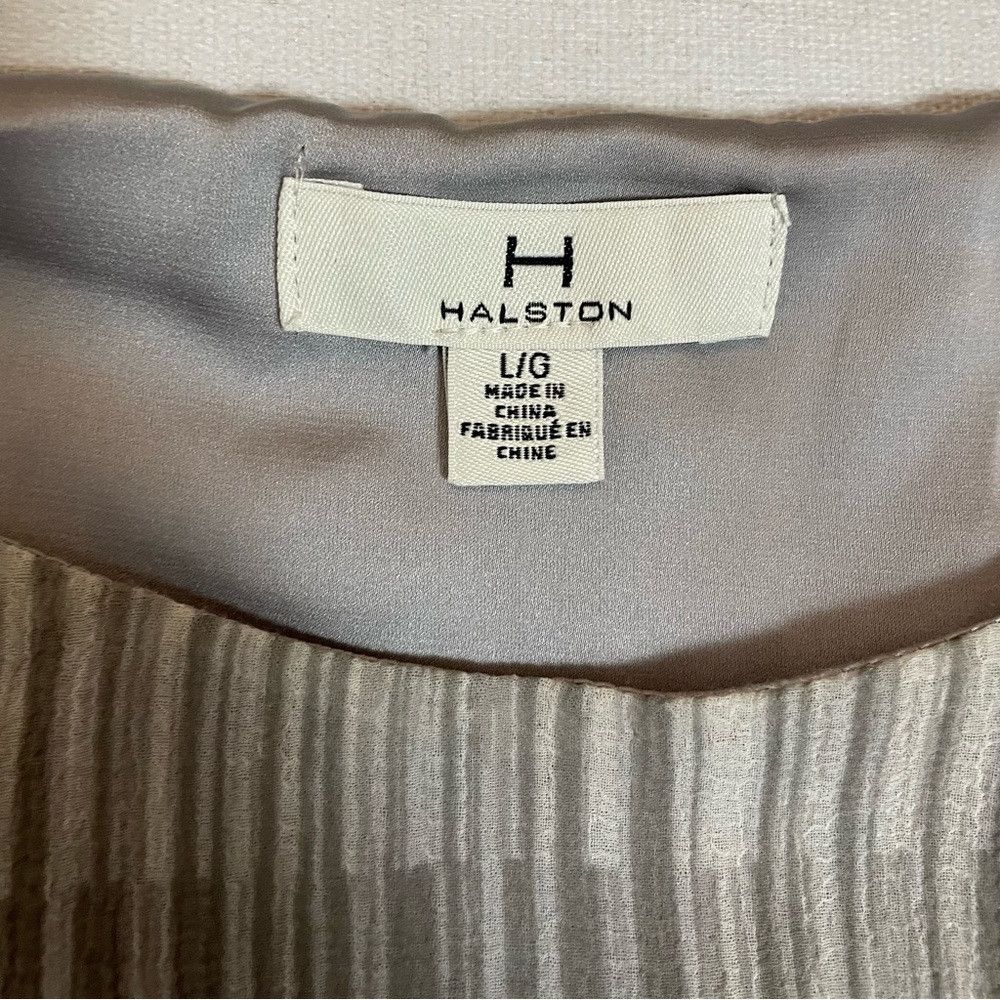 Halston H Halston Chiffon Grey Stripes 3/4 Sleeve Mini Dress Tunic Size L / US 10 / IT 46 - 6 Thumbnail