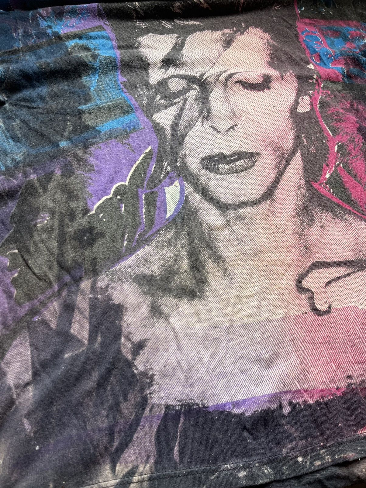 Band Tees × Grailed × Vintage 80ʼs vintage David Bowie acid washed Tee by mosquitohead Size US XL / EU 56 / 4 - 10 Thumbnail