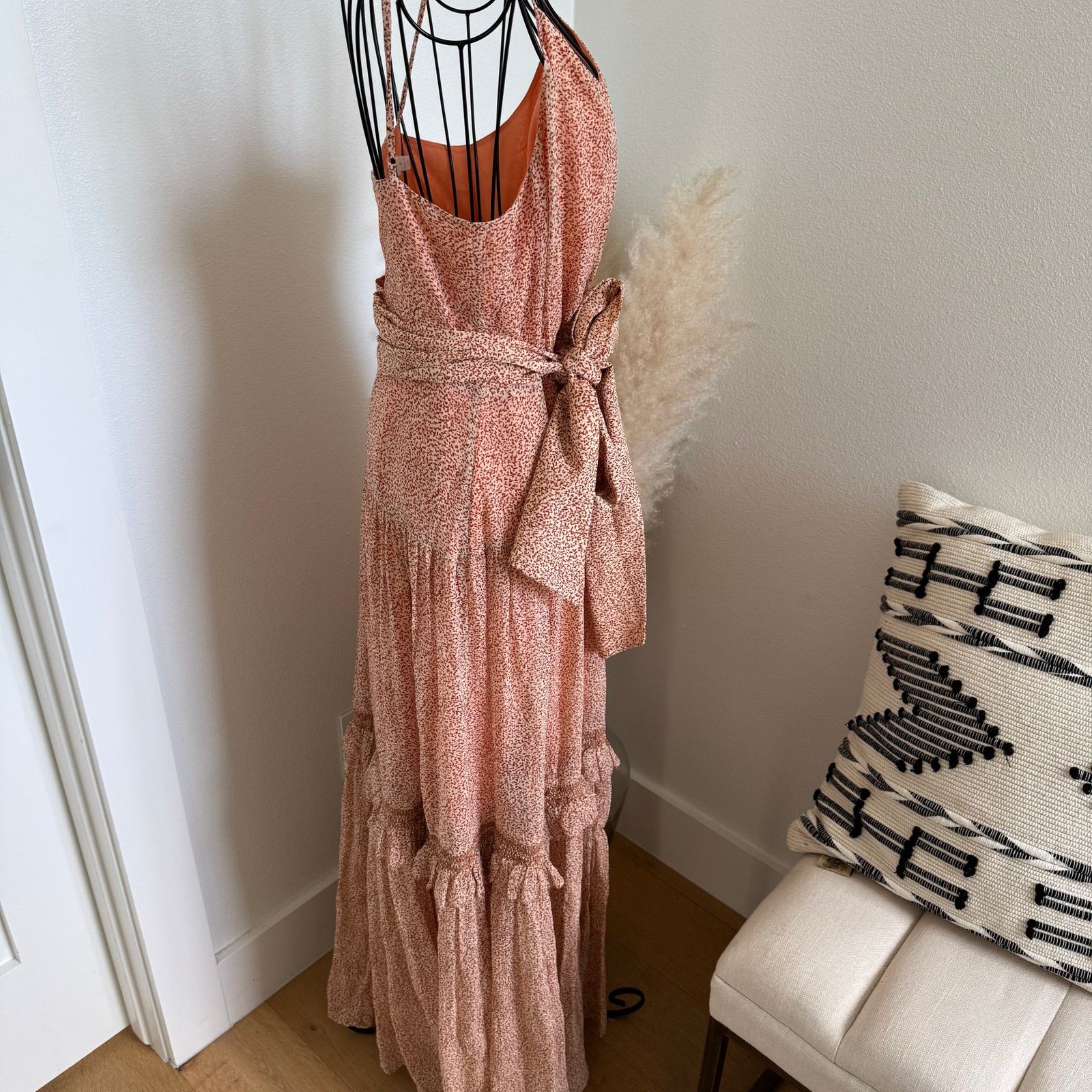 Jonathan Simkhai Simkhai Gia Printed Silk Crinkle Chiffon Tiered Maxi Dress Size S / US 4 / IT 40 - 5 Thumbnail