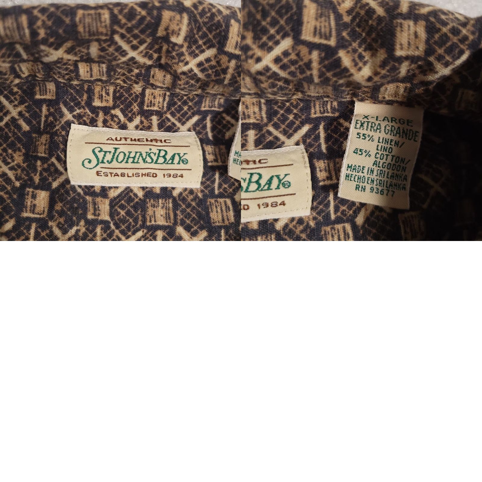 Vintage VINTAGE St John's Bay Shirt Mens XL Brown Hawaiian Tropical Casual Button Up Linen Shirt Size US XL / EU 56 / 4 - 9 Thumbnail