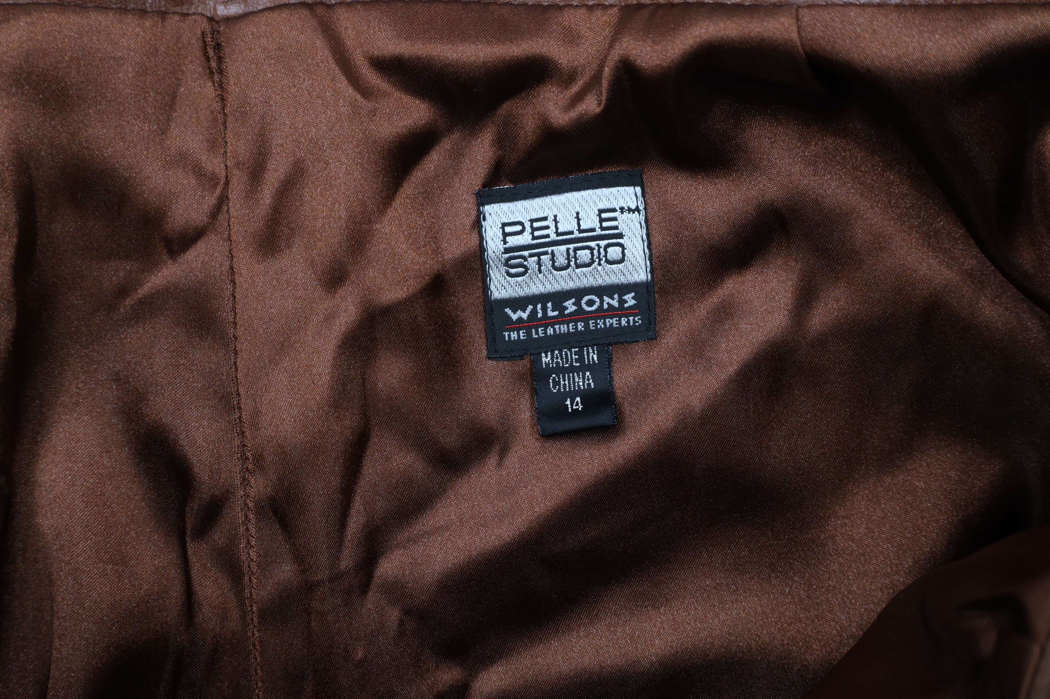 Vintage Vintage 90s Streetwear Pelle Leather Flared Pants Brown Size 36" / US 14 / IT 50 - 10 Thumbnail