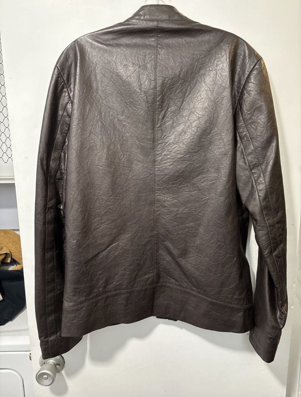 Other Witchery Man Brown Leather Biker Moto jacket soft zip sleeve Size US M / EU 48-50 / 2 - 7 Thumbnail