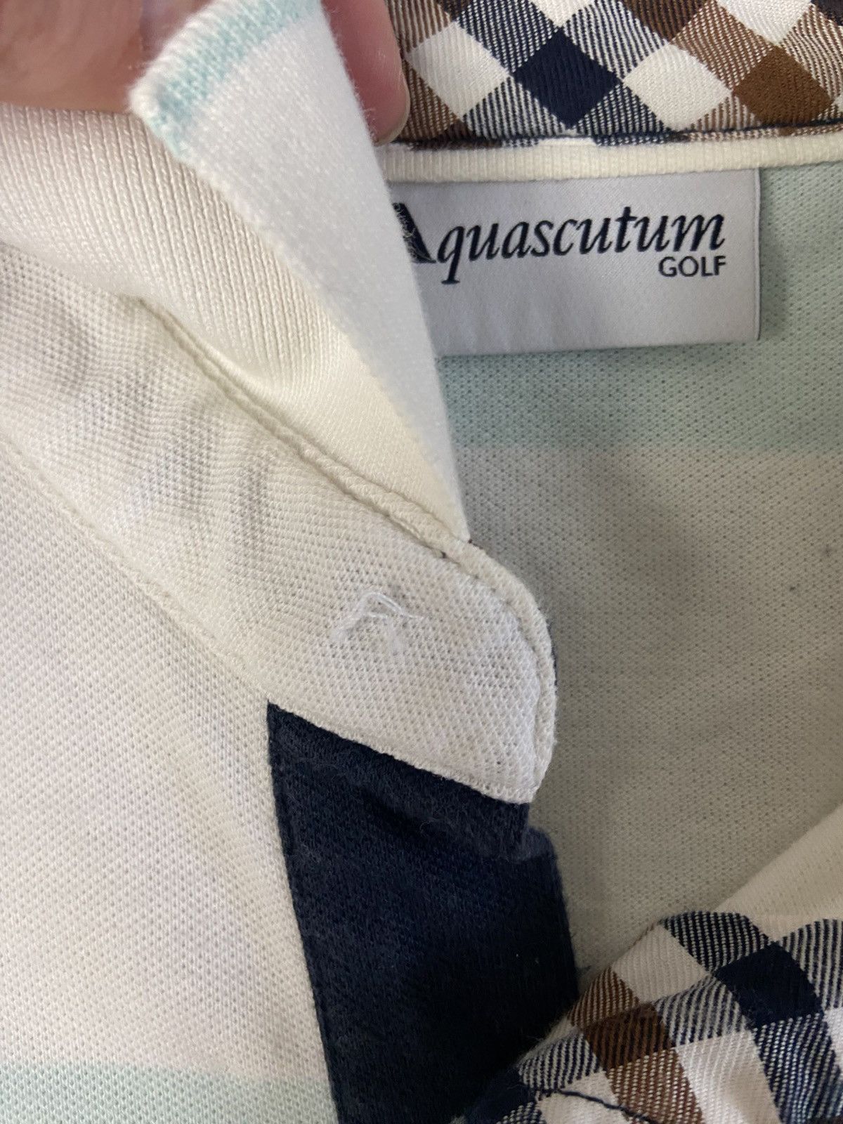 Aquascutum Aquascutum Striped Polo Shirt with Club check collar Size US L / EU 52-54 / 3 - 5 Thumbnail