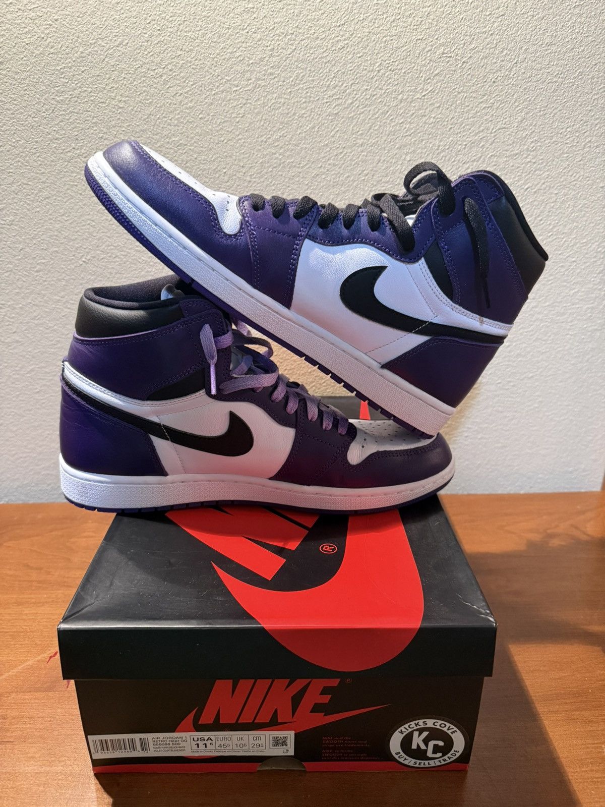 Jordan Brand × Nike Jordan 1 Retro Court Purple Size US 12 / EU 45 - 3 Thumbnail