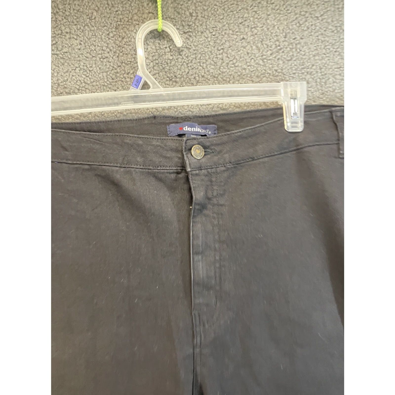 Denime Denim 24/7 Jeans Mens 32W Black Cotton Solid Pants Size 24" / US 00 / IT 34 - 2 Thumbnail
