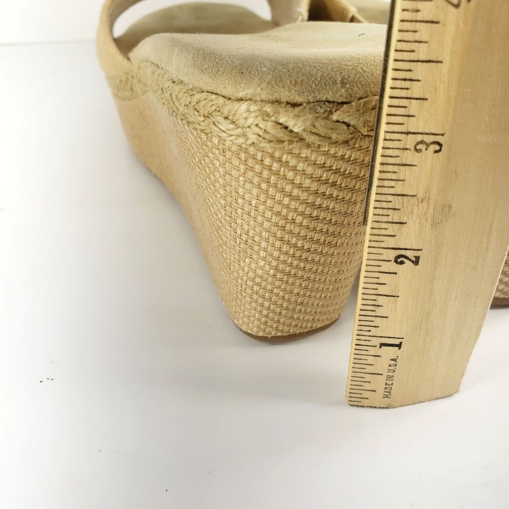 Vintage Lindsay Phillips Wedge Heel Sandals Interchangeable Flower Snaps Womens Sandal 7 Beige Floral Rhinestone Slip On Size US 7 / IT 37 - 7 Thumbnail