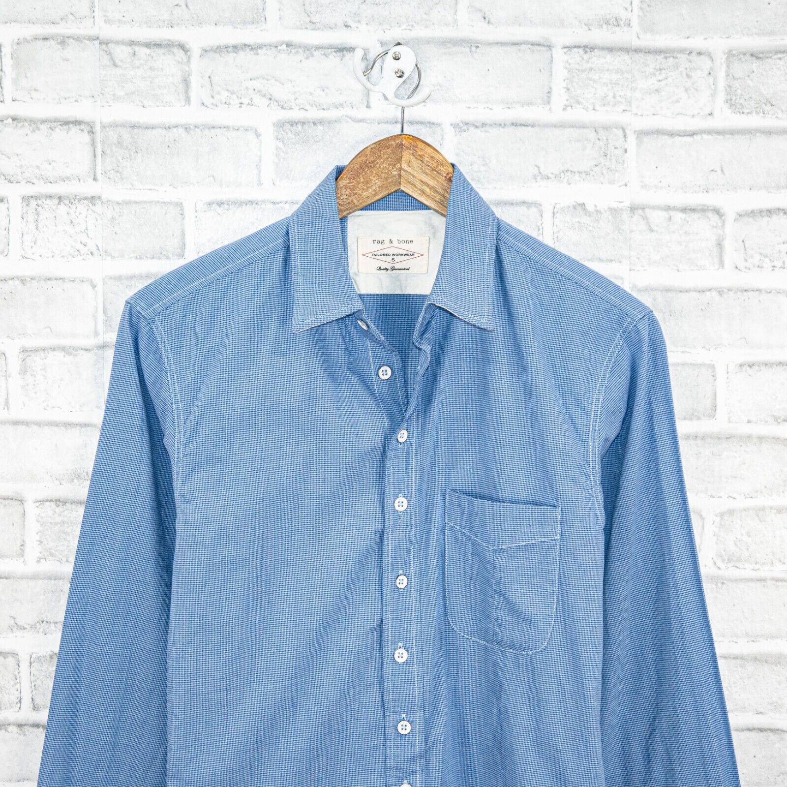 Rag & Bone Rag & Bone Tailored Workwear Button up Shirt blue mini check Size US S / EU 44-46 / 1 - 4 Thumbnail