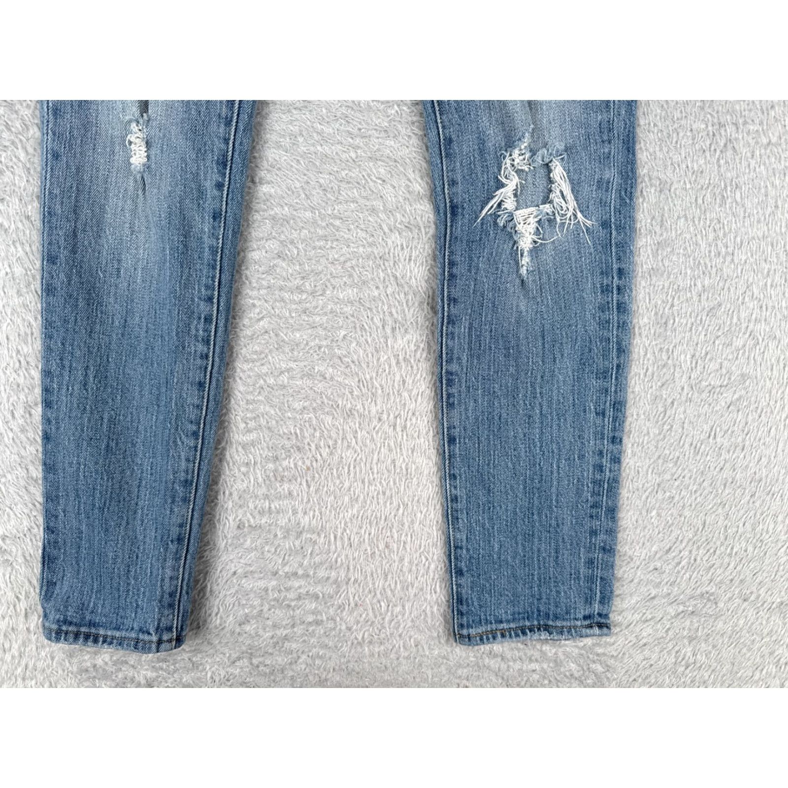 Levi's Levis Jeans 26 Blue Denim 711 Skinny Distressed Low Rise 26x29 Womens Size 26" / US 2 / IT 38 - 2 Thumbnail