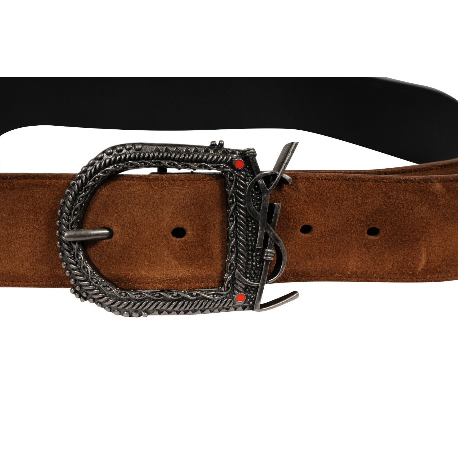 Saint Laurent Paris YSL Logo Monogram Western Belt Sz 100 Size 34 - 3 Thumbnail