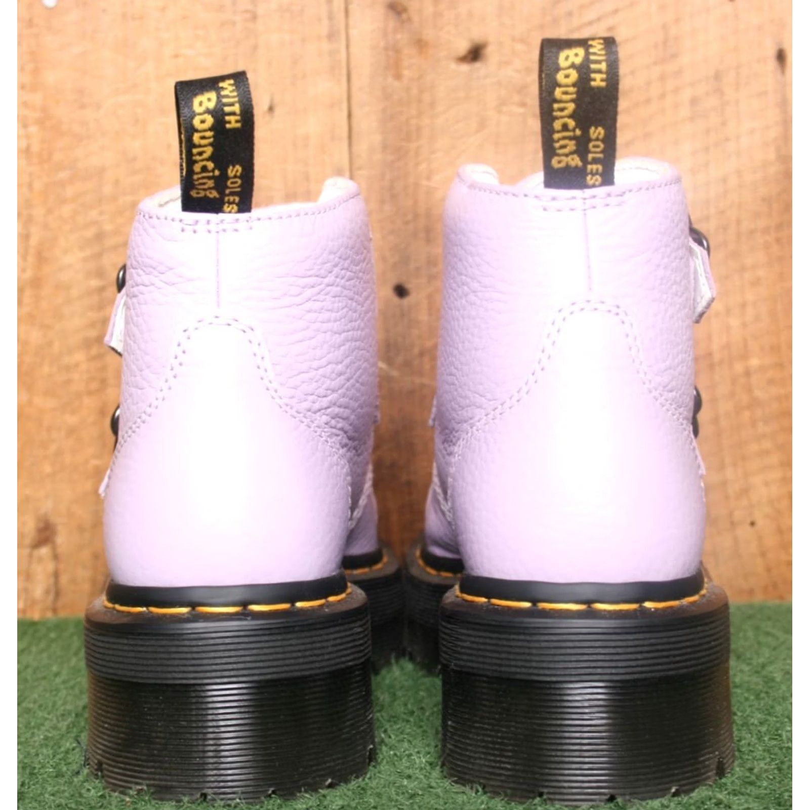 Dr. Martens Dr. Martens Devon Flower Lilac Pebbled Leather Platform Boots Womens UK 5 US 7 Leather Buckle Ankle" Size US 5 / IT 35 - 5 Thumbnail