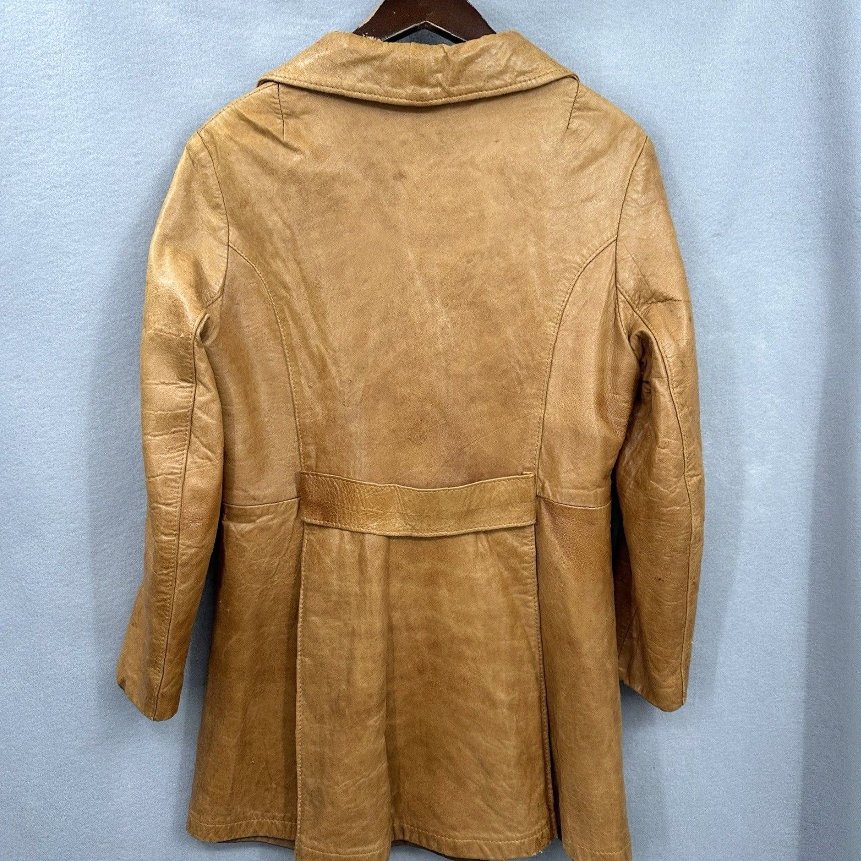Golden Bear VINTAGE Golden Bear Jacket Mens M Overcoat Leather 80s Brown Adult Medium Mens Jacket Size US M / EU 48-50 / 2 - 5 Thumbnail