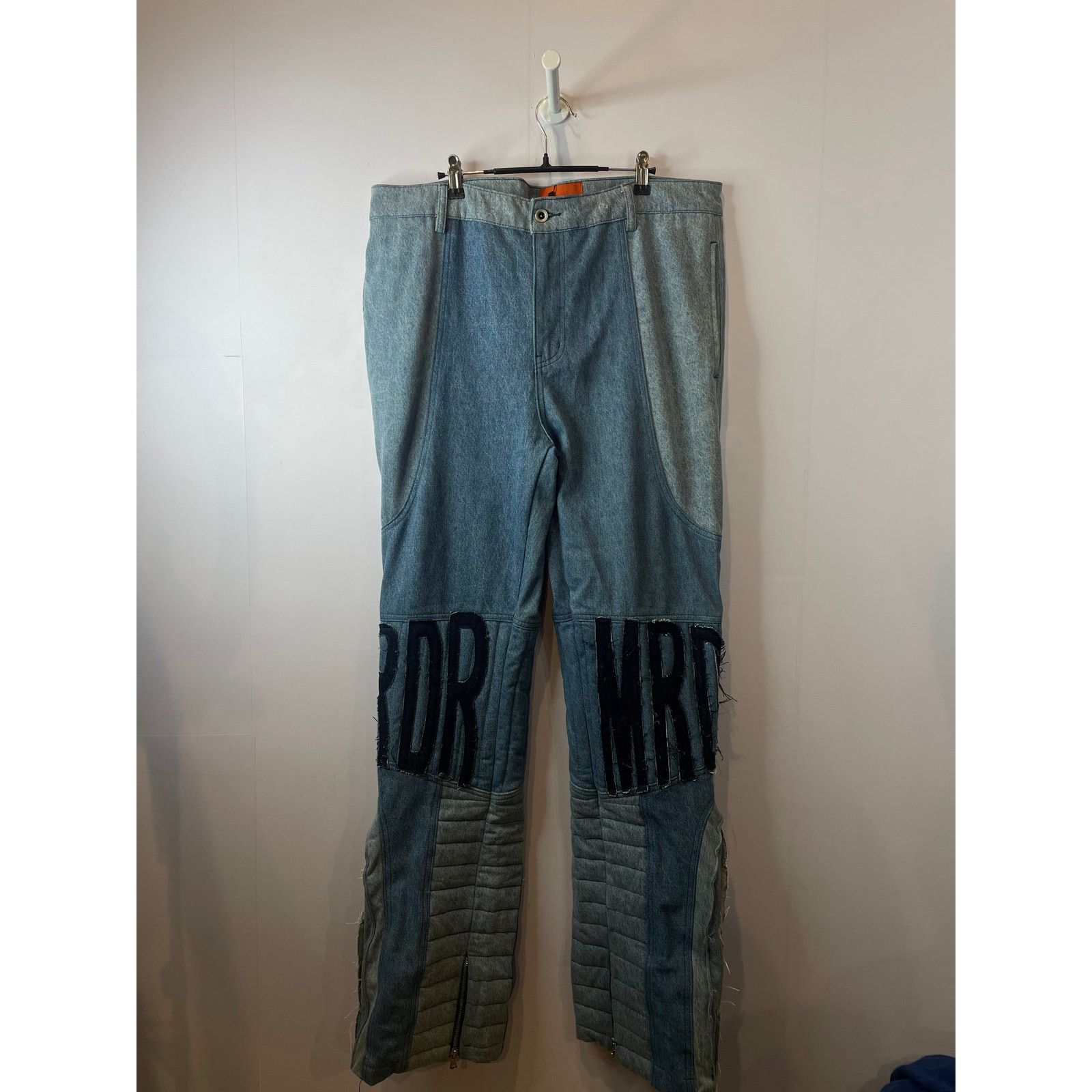 Who Decides War WDW Motif Blue Denim Jeans Used 36 Size US 36 / EU 52 - 1 Thumbnail