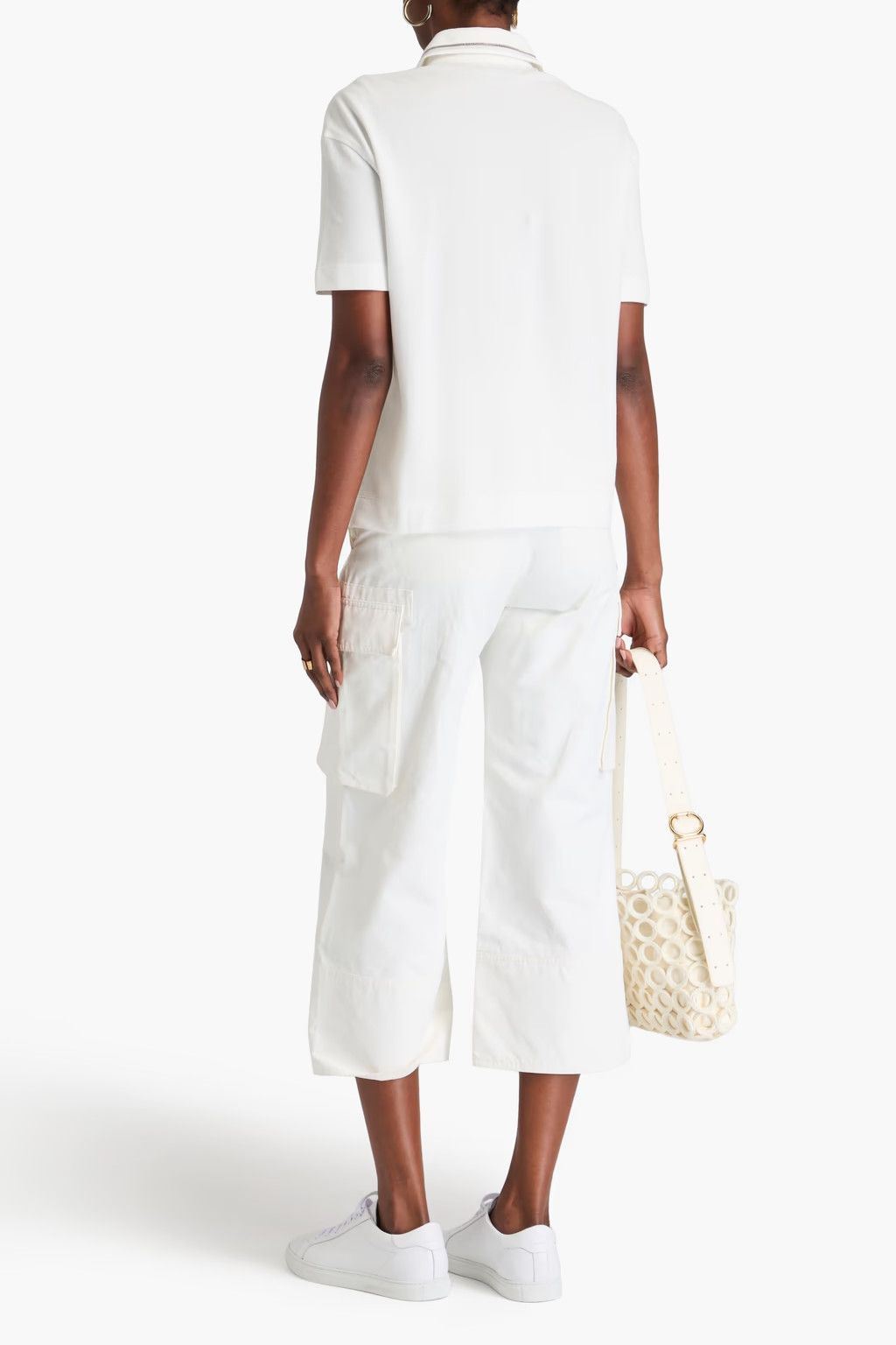 Brunello Cucinelli o1y0825 Polo Shirt in White Size L / US 10 / IT 46 - 3 Thumbnail