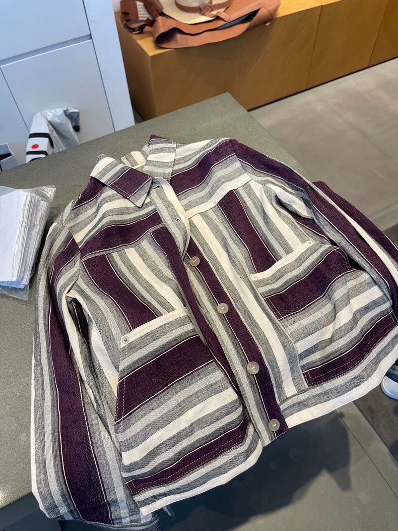 Loewe LOEWE Stripe linen cotton jacket Size 4XL / US 24-26 - 2 Thumbnail