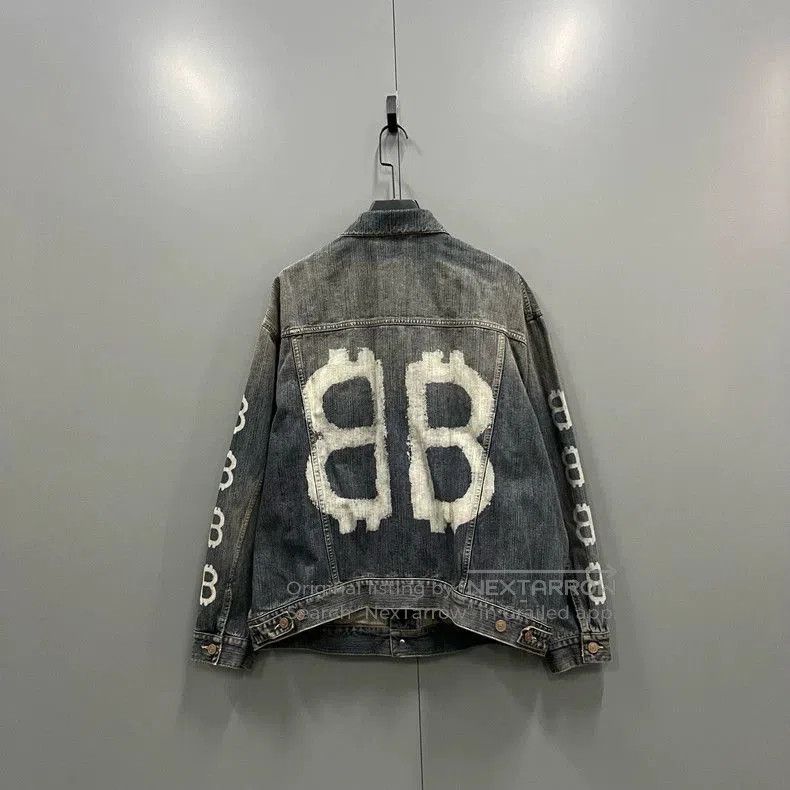 Balenciaga Balenciaga Double B Print Denim Jacket. Size US XS / EU 42 / 0 - 2 Thumbnail