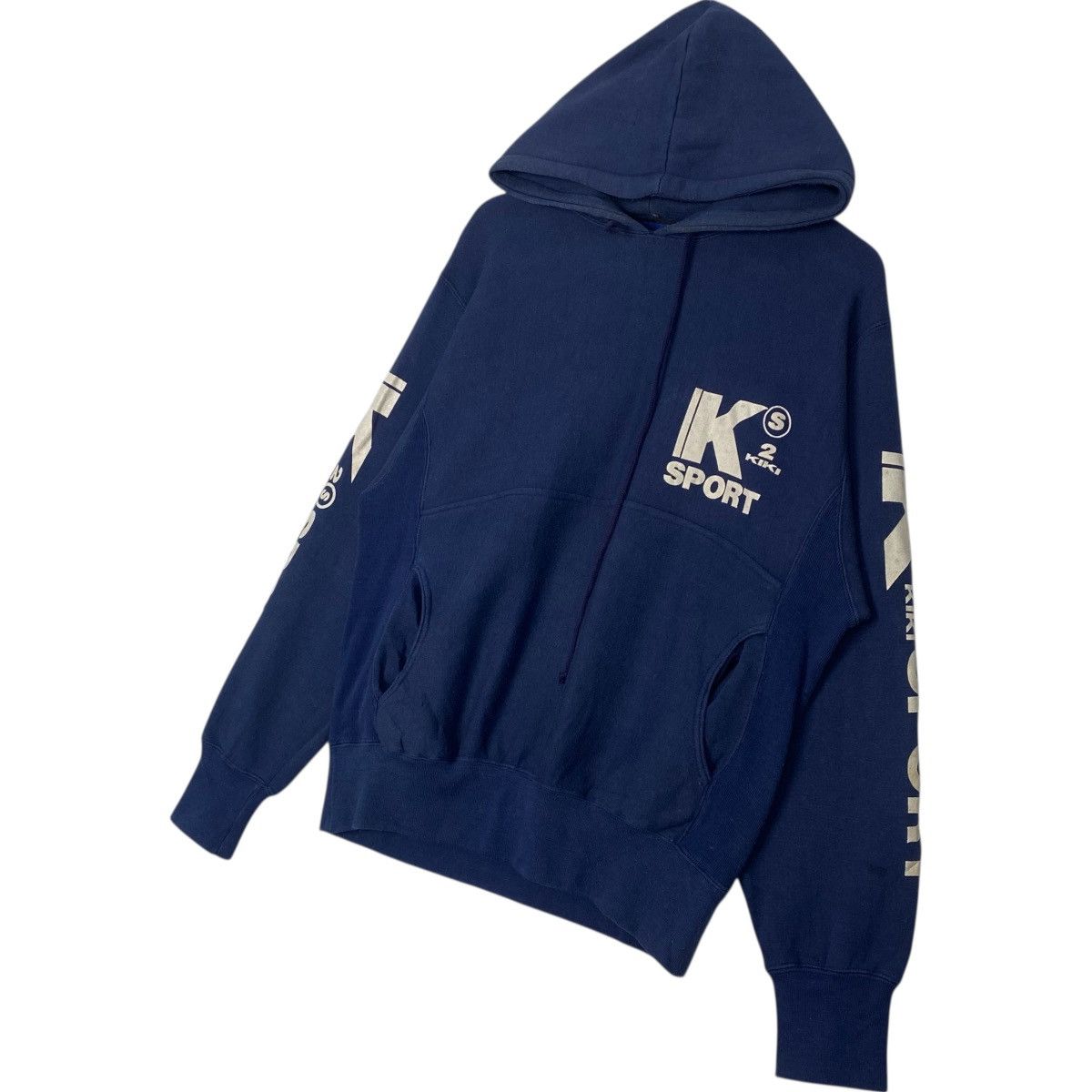 Vintage Vintage Kiki Sports Hoodie Printed Pullover NavyBlue Size L Size US L / EU 52-54 / 3 - 2 Thumbnail