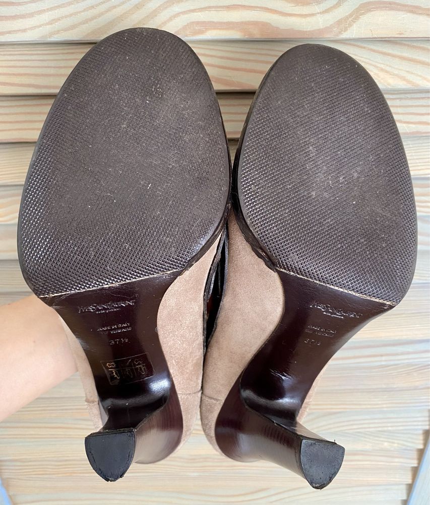 Yves Saint Laurent Yves Saint Laurent Suede Leather Heels Size US 7.5 / IT 37.5 - 6 Thumbnail
