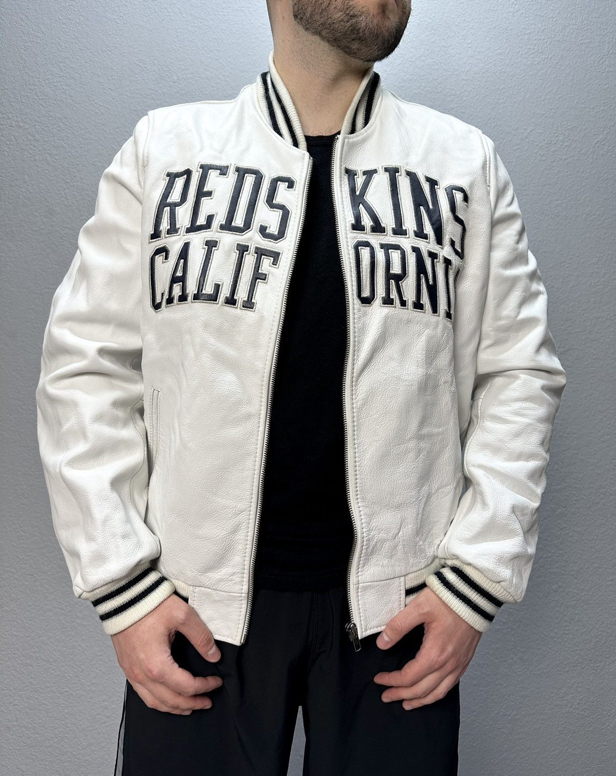 NFL × Vintage Vintage Redskins California Bomber Leather Jacket Varsity Size US XL / EU 56 / 4 - 6 Thumbnail