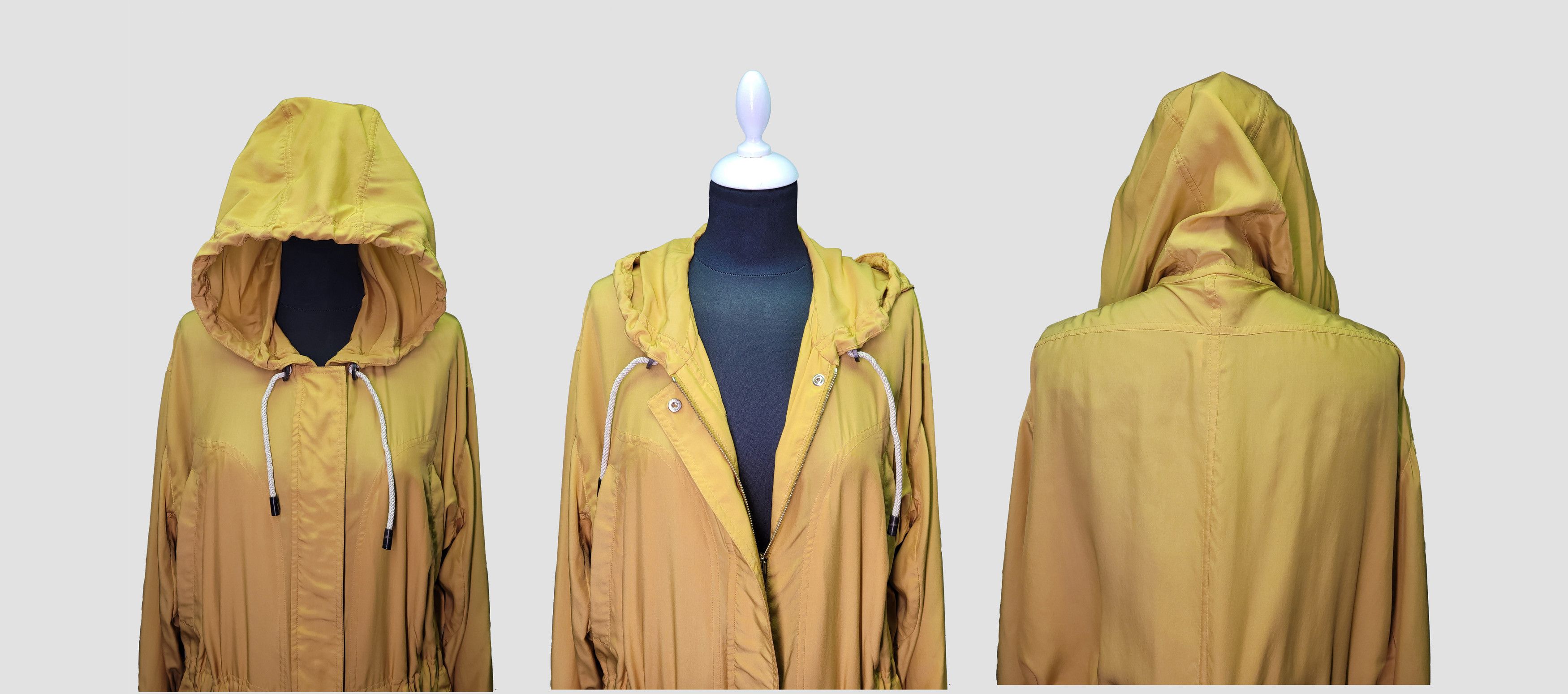 Gucci GUCCI _ ITALY _ RESORT 2014 _ UNLINED _ HOODED SILK PARKA Size L / US 10 / IT 46 - 4 Thumbnail
