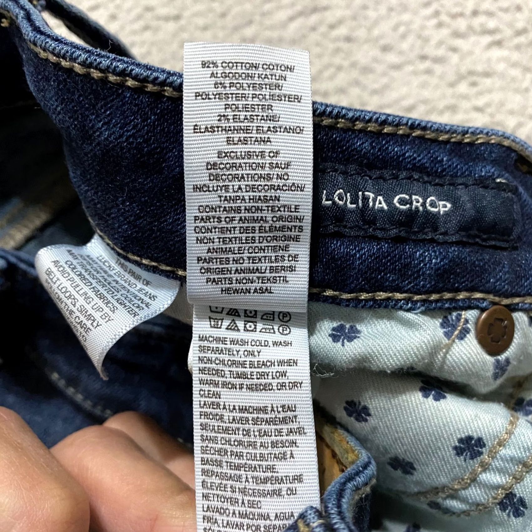 Lucky Brand Lucky Brand Lolita Skinny Jeans - Blue Denim Dark Wash Crop - Womens Size 6 Skinny Regular 28 Inseam 5-Pocket Stitch Button Zip Low Rise Size 28" / US 6 / IT 42 - 5 Thumbnail