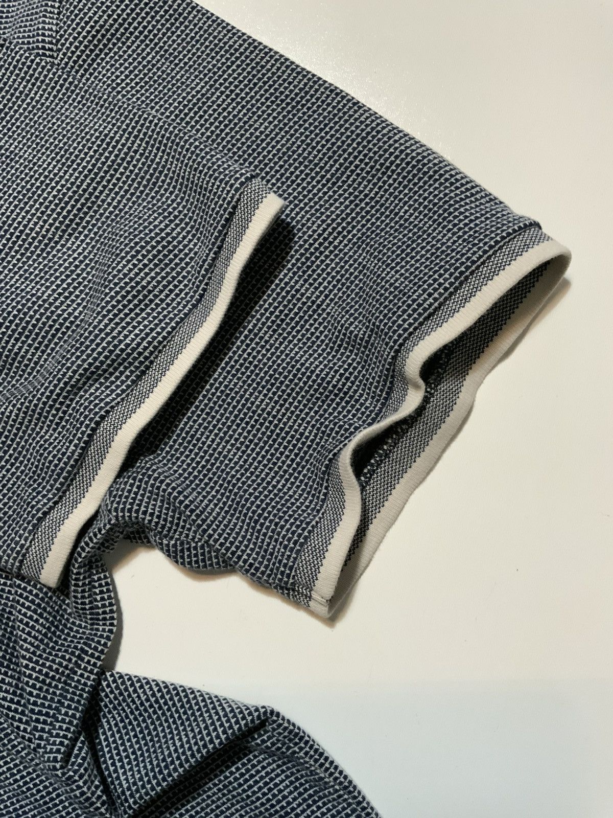 Theory $129 Theory Jacquard Band Ticking Short Sleeve Polo Shirt Size US XL / EU 56 / 4 - 10 Thumbnail