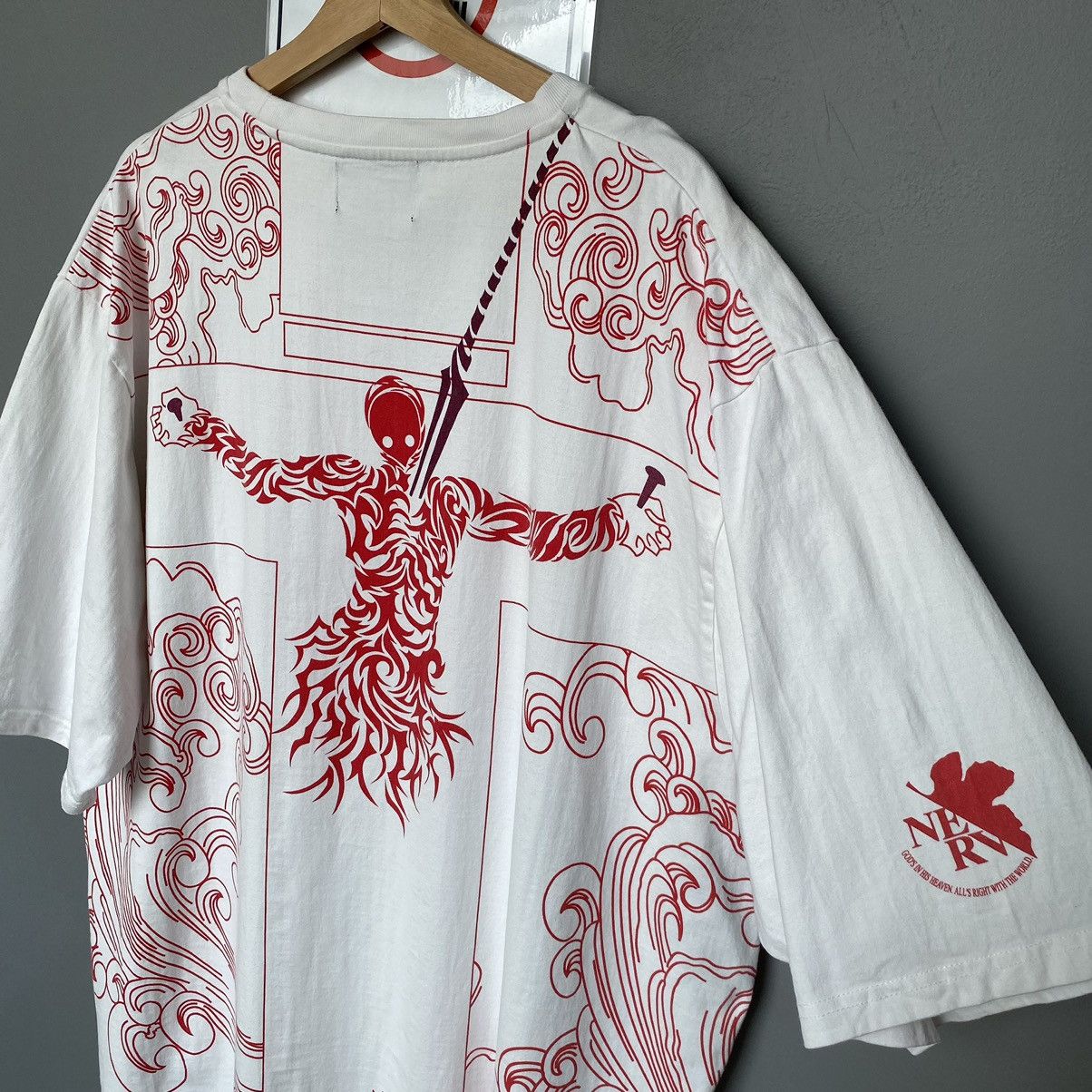 Anime NERV Lilith Evangelion Oversized ERD GRUNGE THRASHED TEE Size US XXL / EU 58 / 5 - 4 Thumbnail
