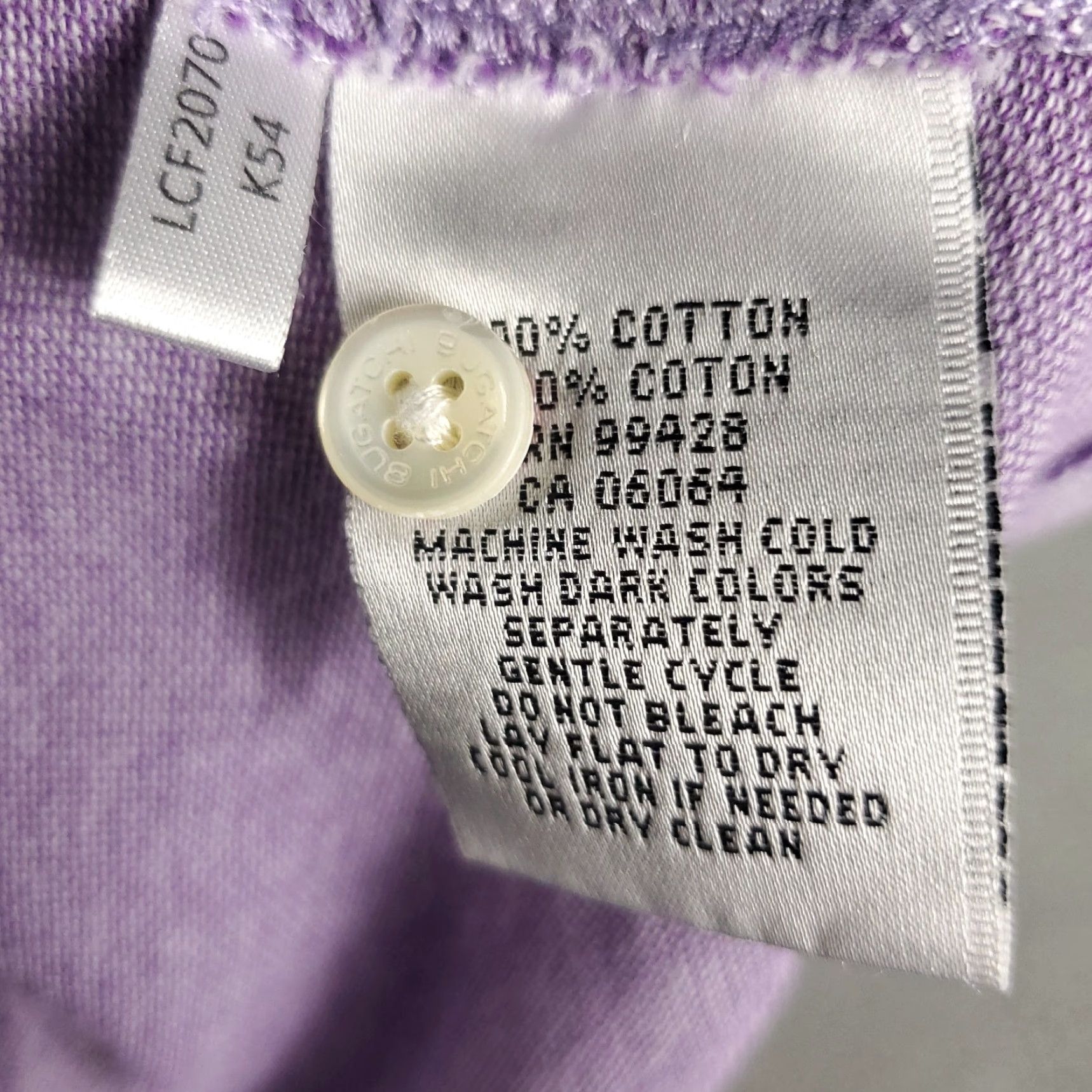 BUGATCHI VINTAGE Bugatchi Uomo Men's Short Sleeve Button-Up Shirt Large Purple Cotton Knit Casual Office Party Size US L / EU 52-54 / 3 - 6 Thumbnail