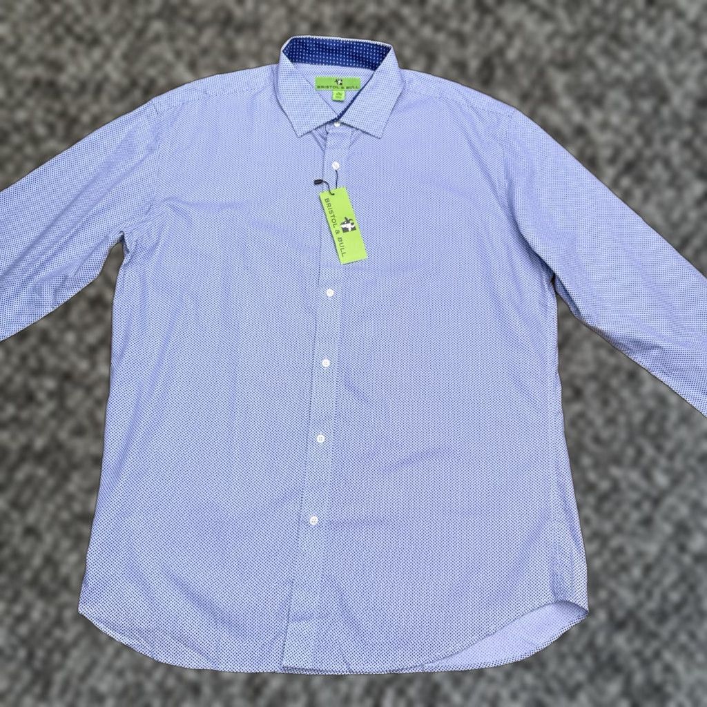 Vintage Bristol & Bull Shirt Mens Large 16.16.5 Blue Button Up New Size US L / EU 52-54 / 3 - 1 Thumbnail