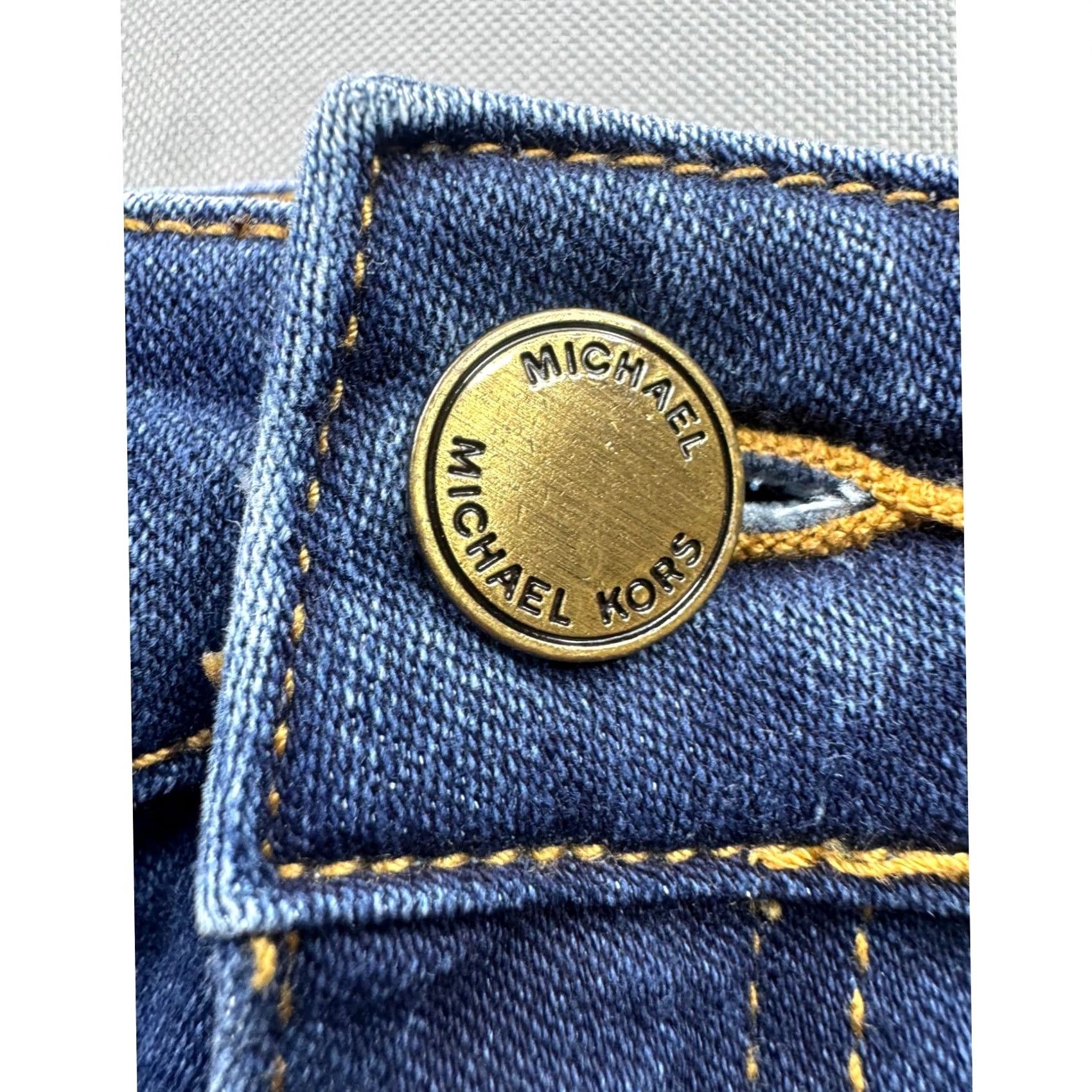 Michael Kors Michael Kors Womens Jeans Blue Wash Skinny Size 28 Slim Rise Mid Denim Spandex Cotton Blend Stretch Pockets Logo Button Zip Size 27" / US 4 / IT 40 - 5 Thumbnail