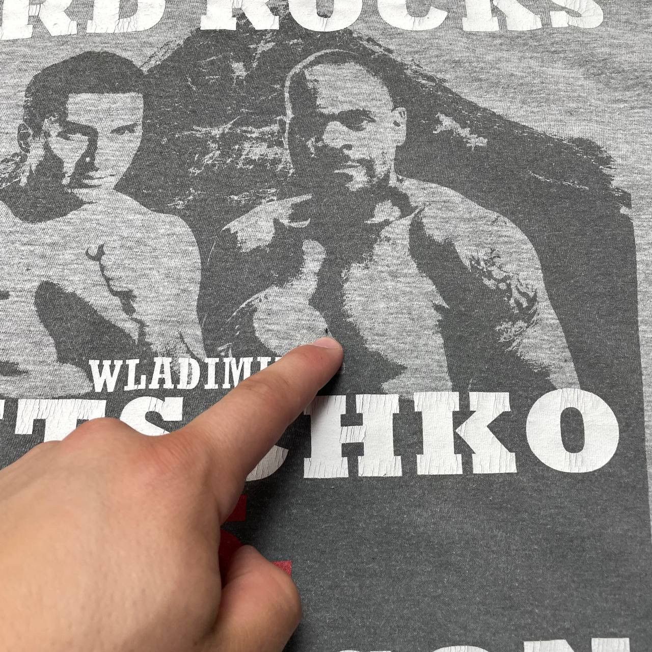 Vintage Klitschko VS Thompson Hard Rocks Boxing Promo T Shirt Gray Size US M / EU 48-50 / 2 - 4 Thumbnail