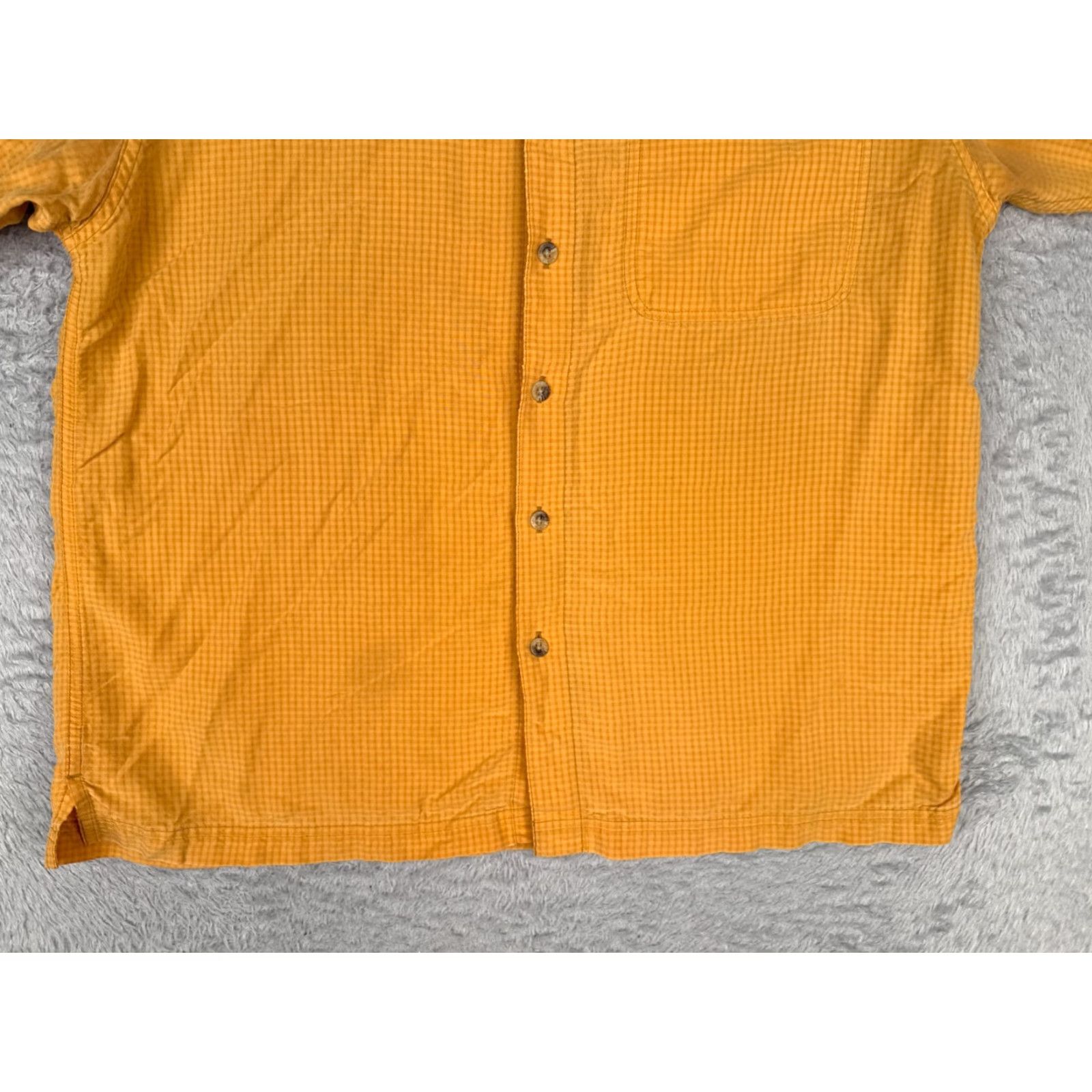 The North Face The North Face Shirt Men Large Yellow Plaid Button-Up Short Sleeve Casual Vented Modal Blend 40 in Chest Pocket Outdoor Western Fish Men Size US L / EU 52-54 / 3 - 5 Thumbnail
